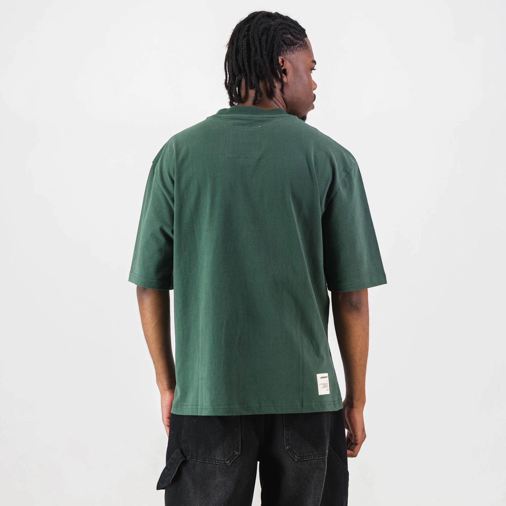 Springboks Pop Badge Boxy Crew Tee - OS Green