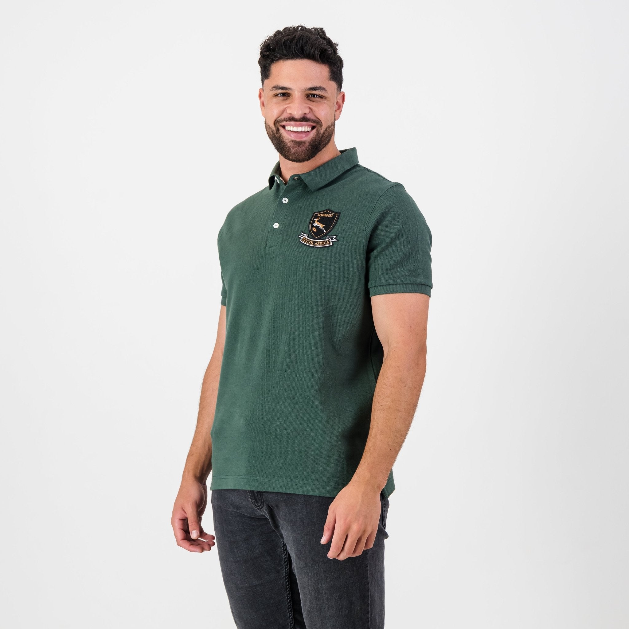 Springboks Shield SS Polo-OS Green