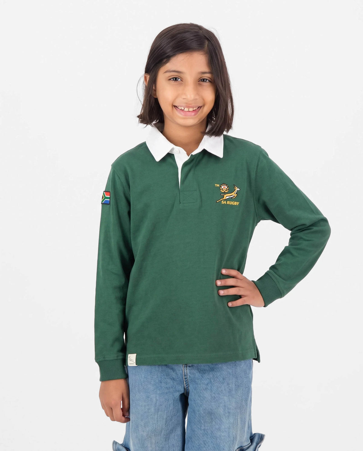 Springboks Kids LS Rugby Jersey Green