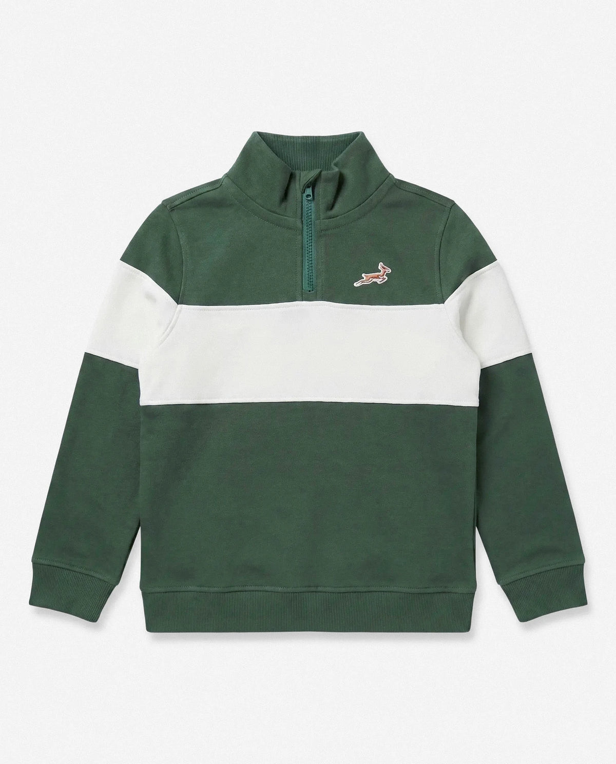 Springboks Kids LS Quarter Zip Sweatshirt-Green