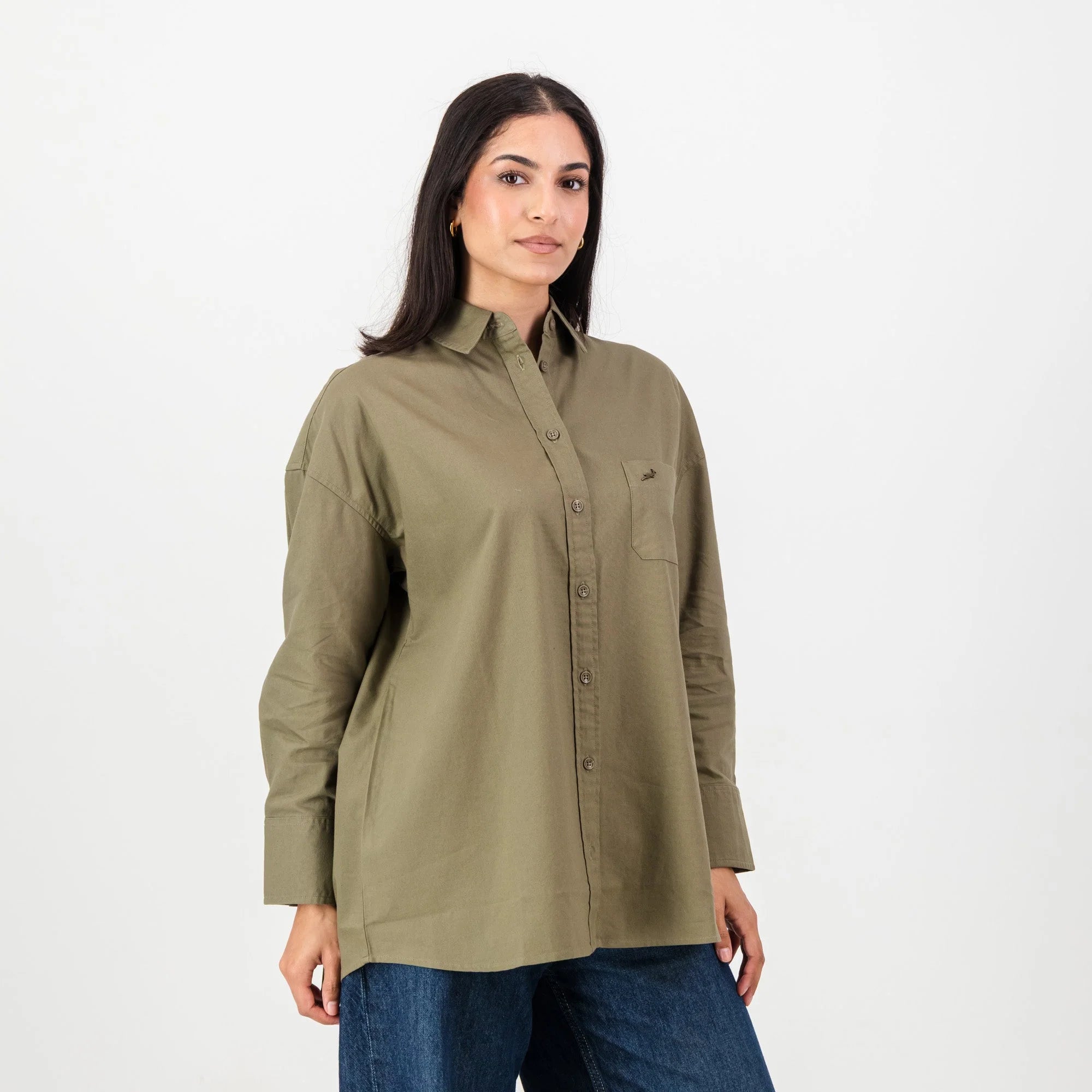 Springboks Ladies Oxford Shirt-Taupe