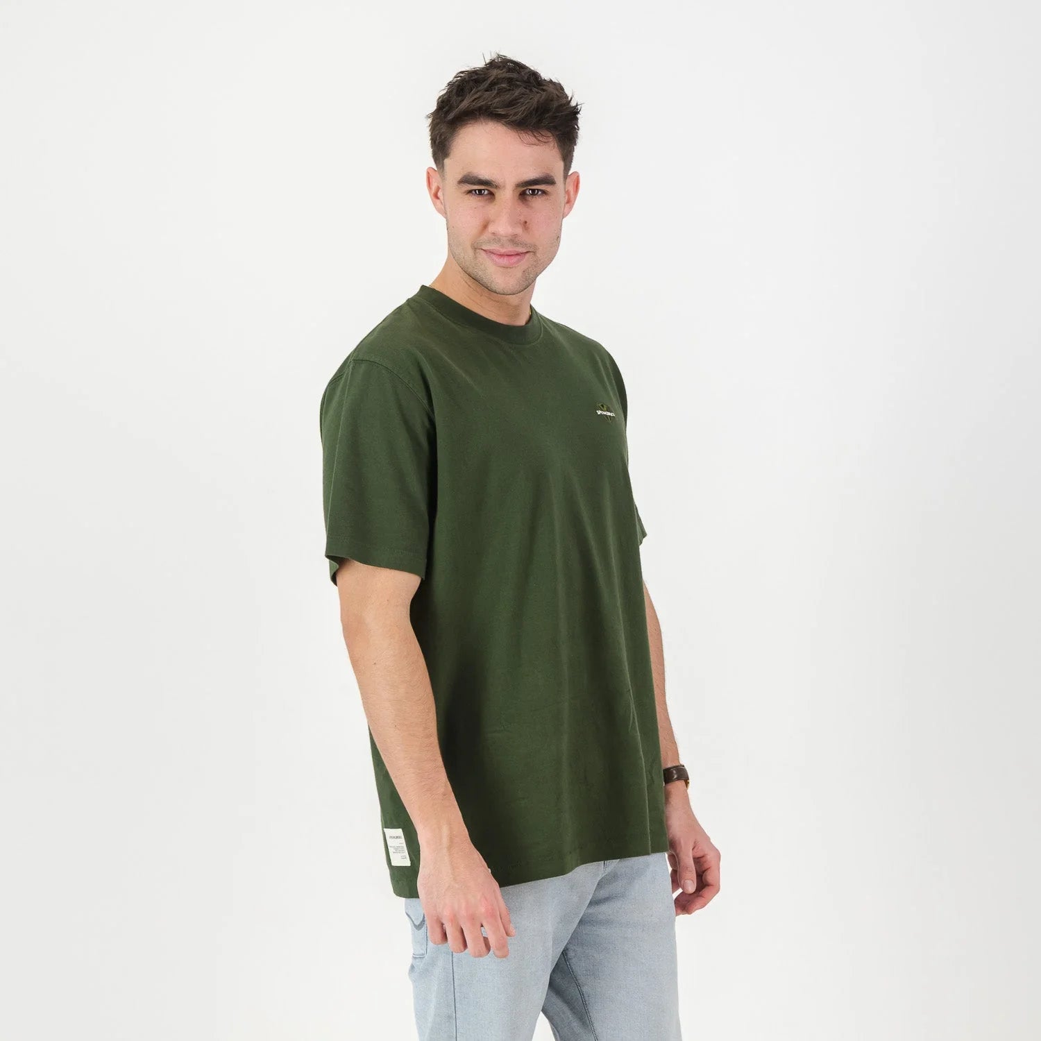 Springboks SML Shield Regular Crew Tee - Military Olive