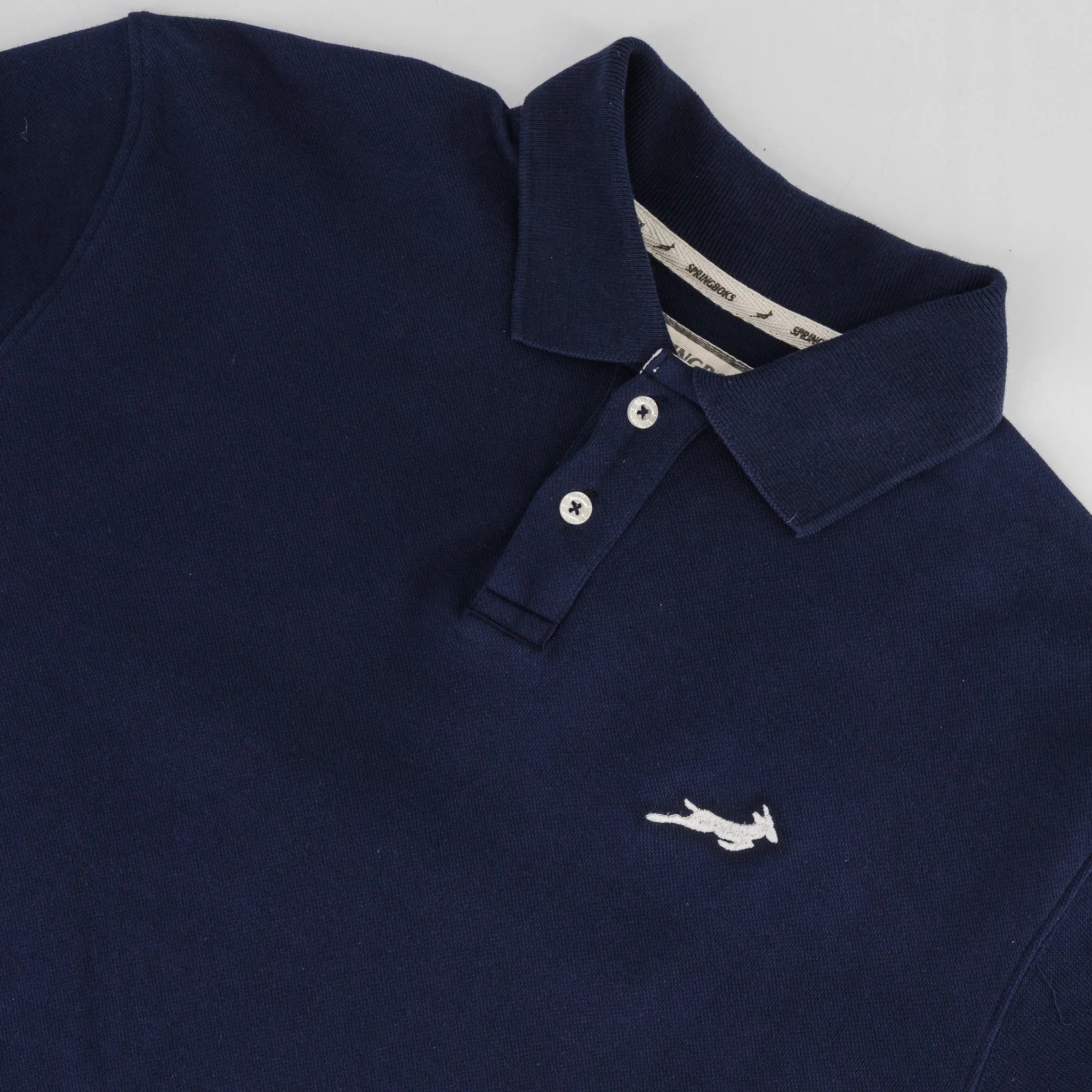 Springboks SML EMB LS Polo-Navy