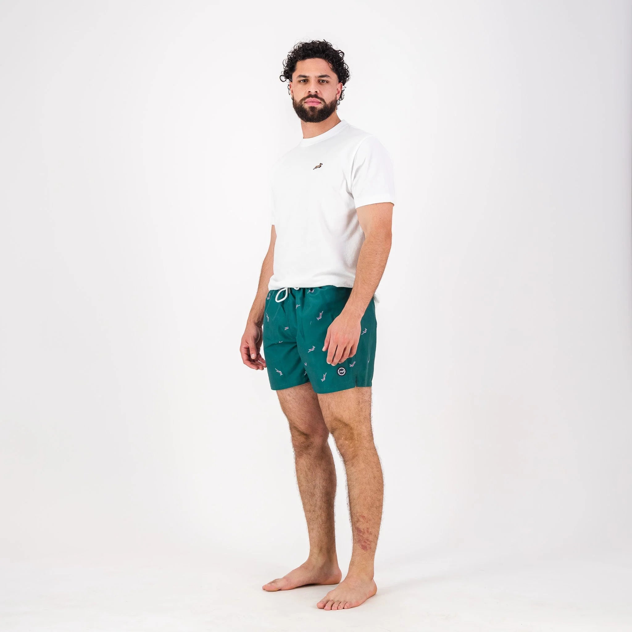 Springboks Summer Pop Print Swim Shorts-Teal