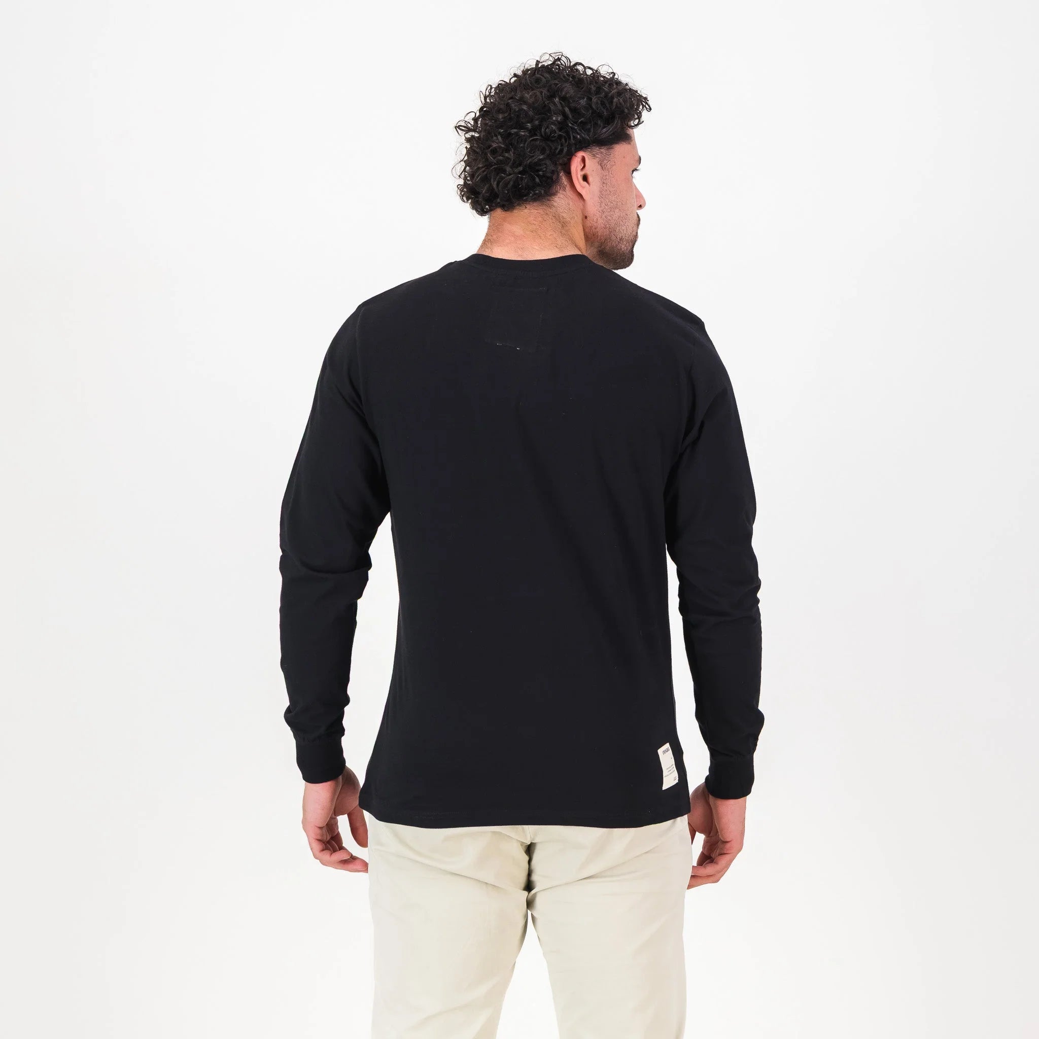 Springboks SML EMB LS Crew Tee - Black