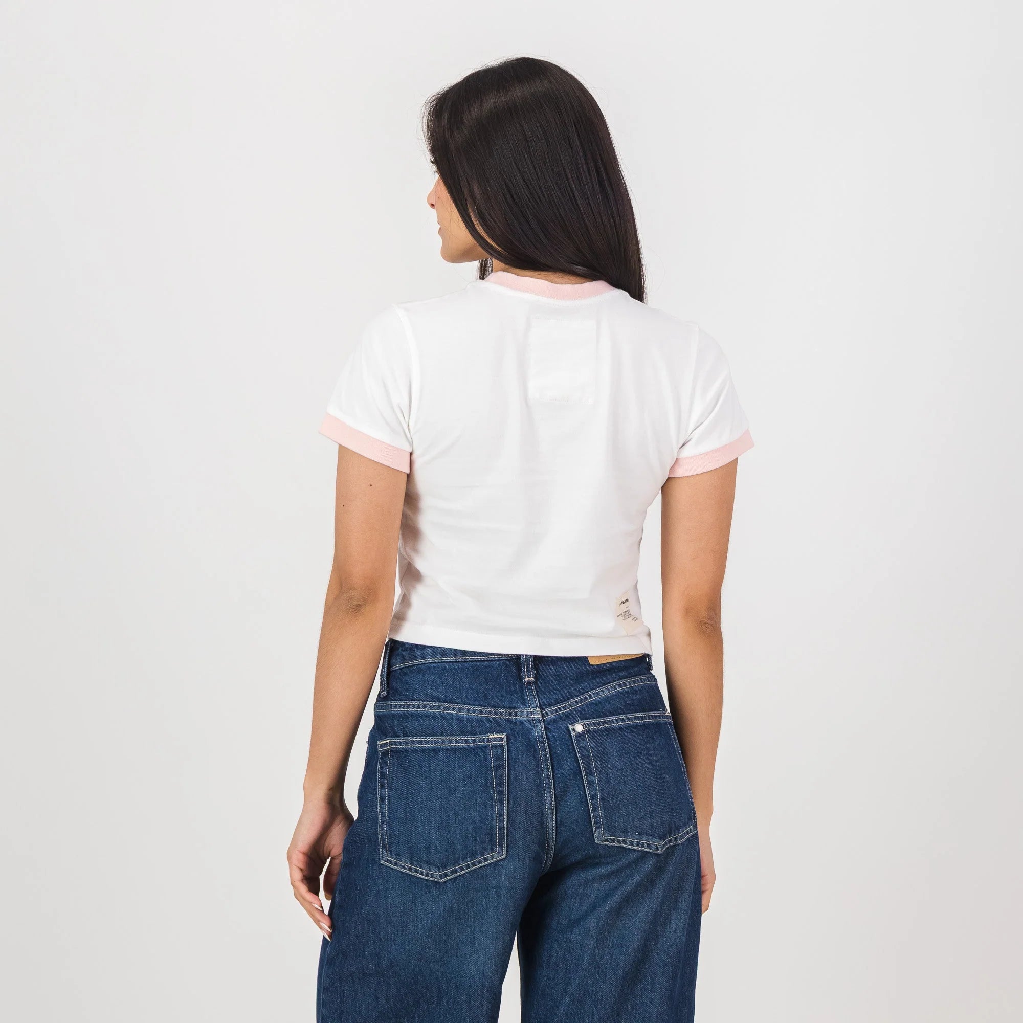 Springboks Ringer Crop Crew Tee - White