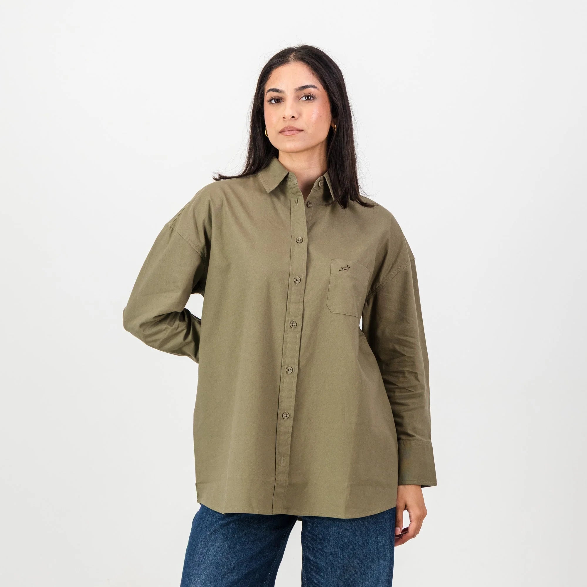 Springboks Ladies Oxford Shirt-Taupe