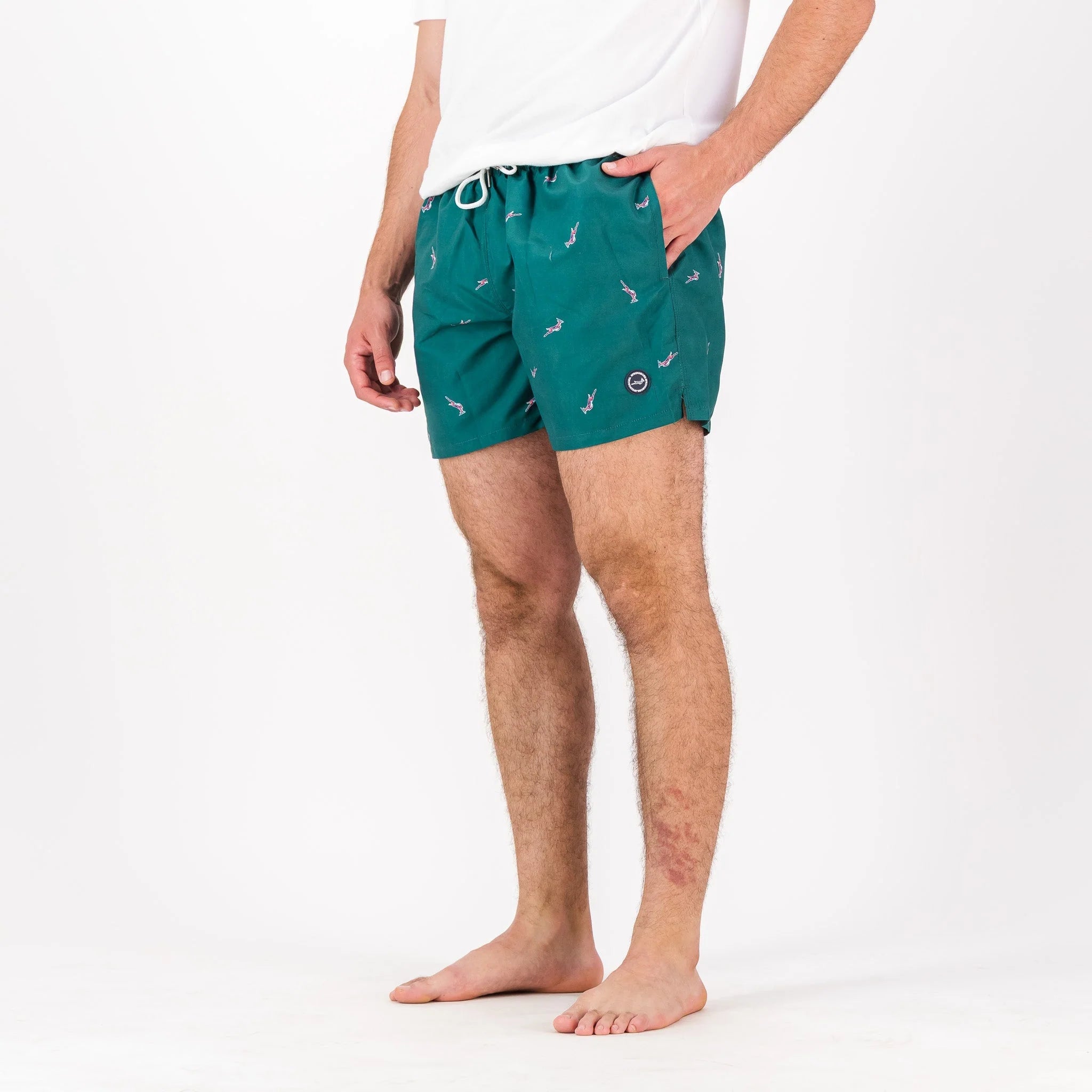 Springboks Summer Pop Print Swim Shorts-Teal