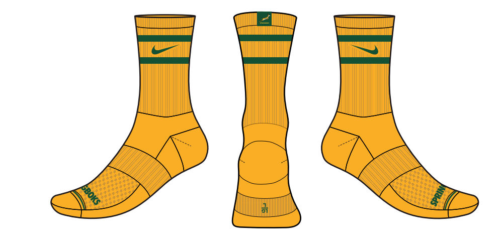 Springboks Nike Everyday Cushioned Socks 3 Pack Multi