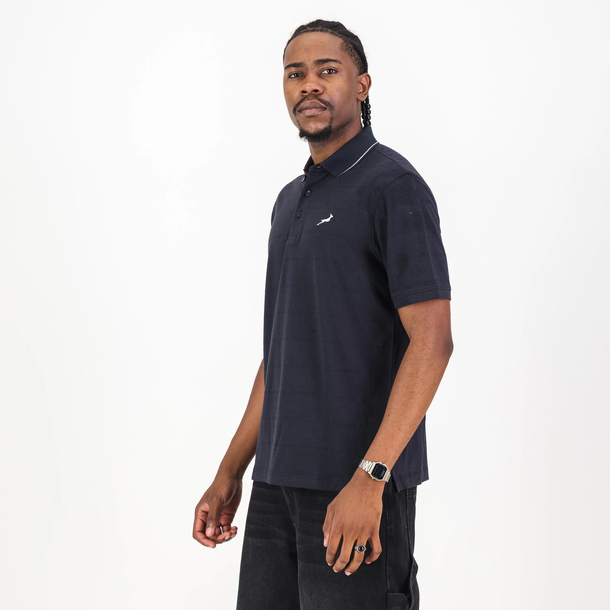 Springboks Golf SS Polo-Charcoal