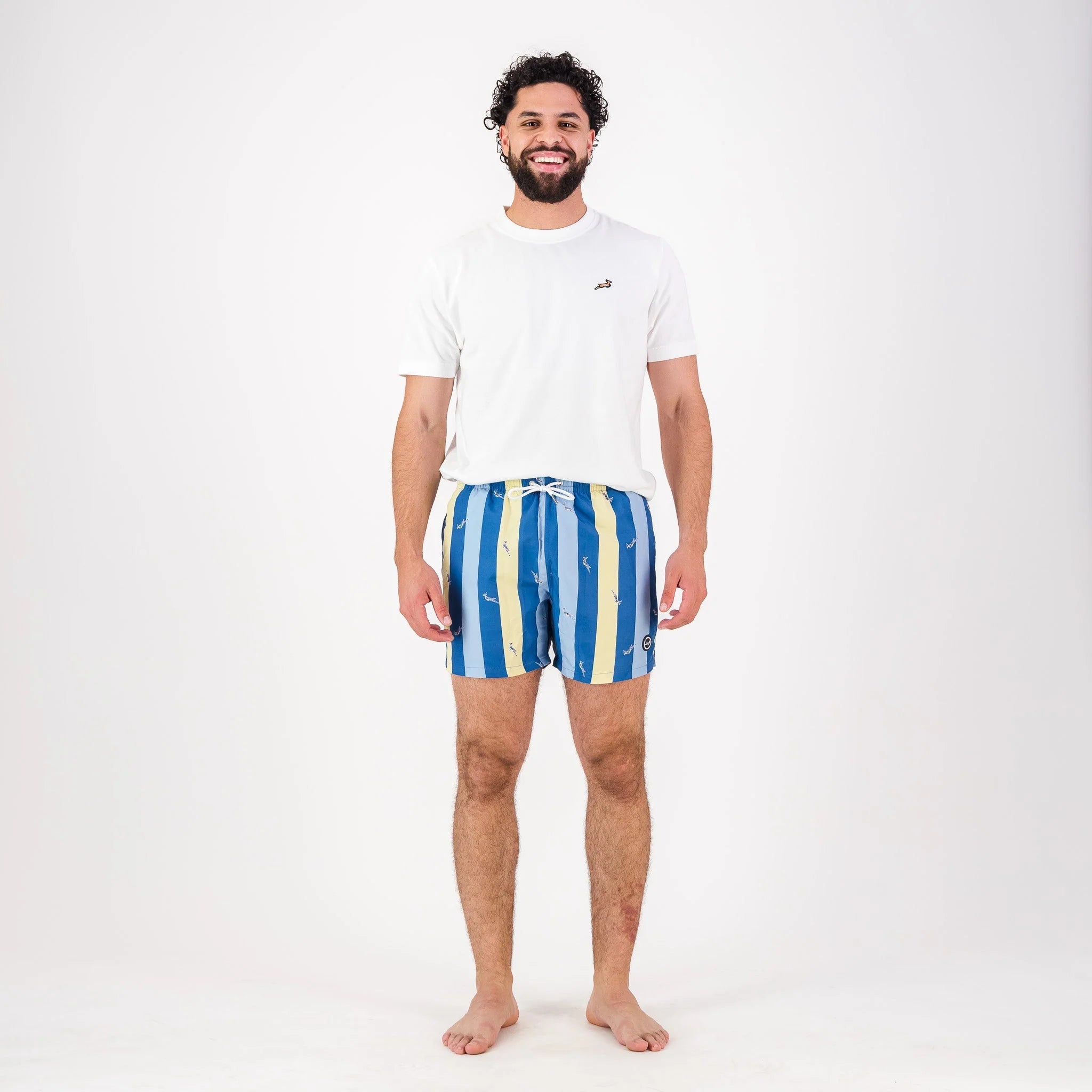 Springboks Candy Stripe SB Print Swim Shorts-Skyway