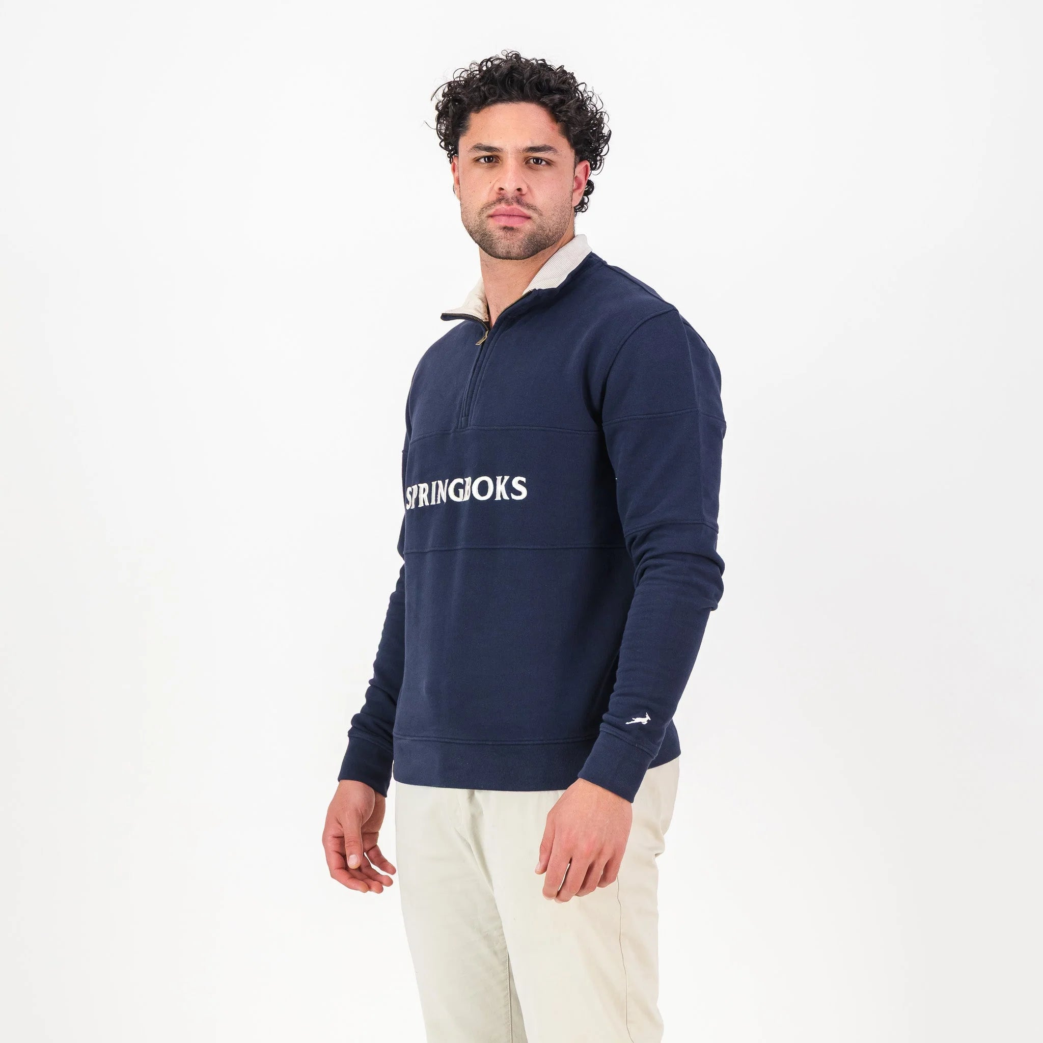 Springboks Word Quarter Zip Sweat-Navy