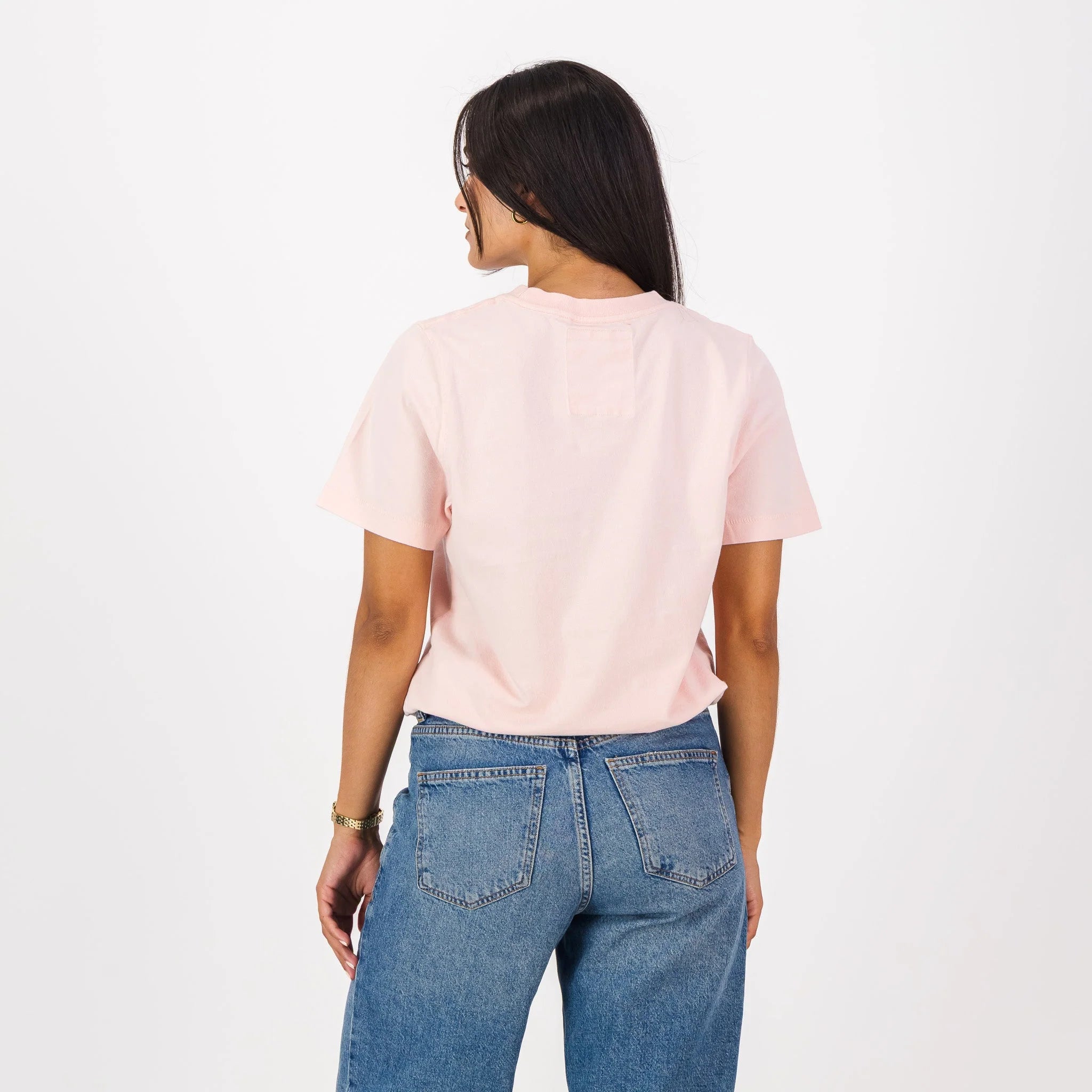 Springboks LC Badge Ladies Crew Tee - Rose Quartz
