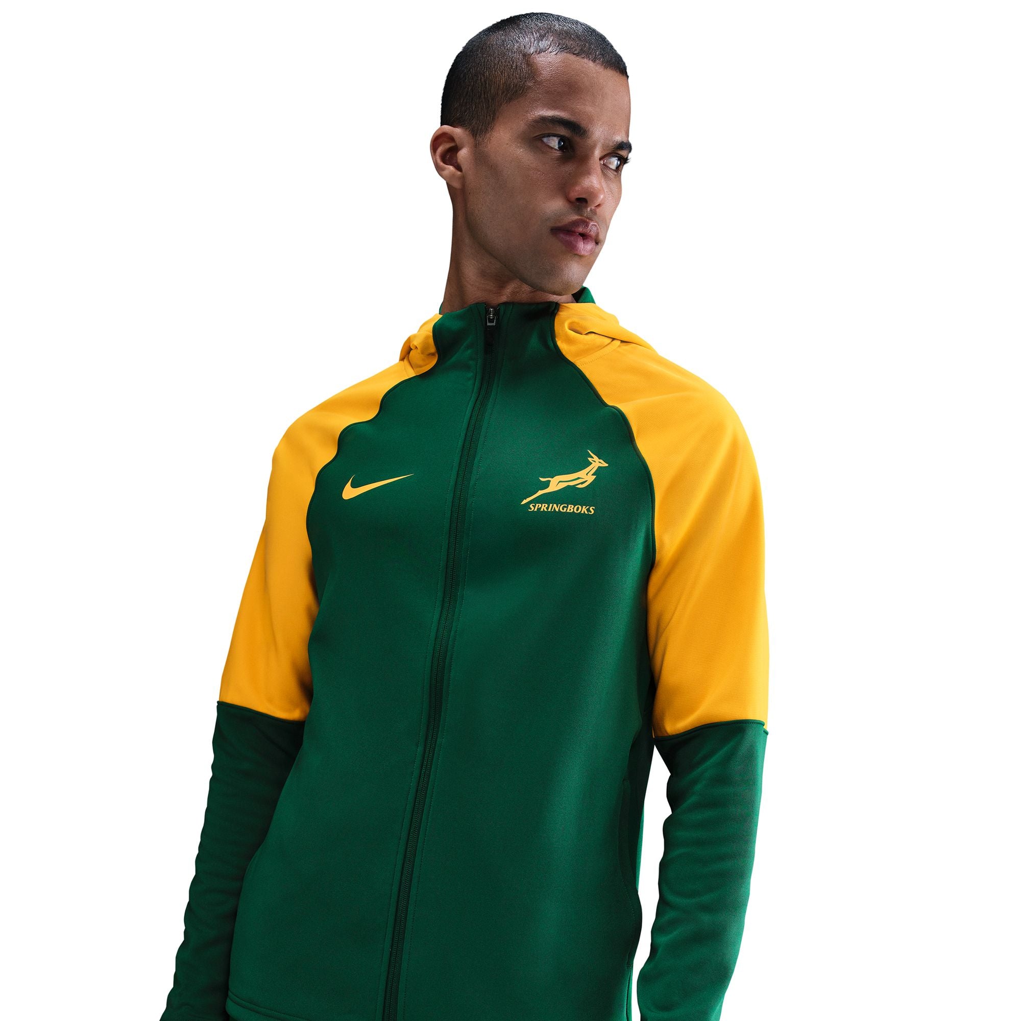 Springboks Nike Mens Training Full Zip Hoodie Gorge Green