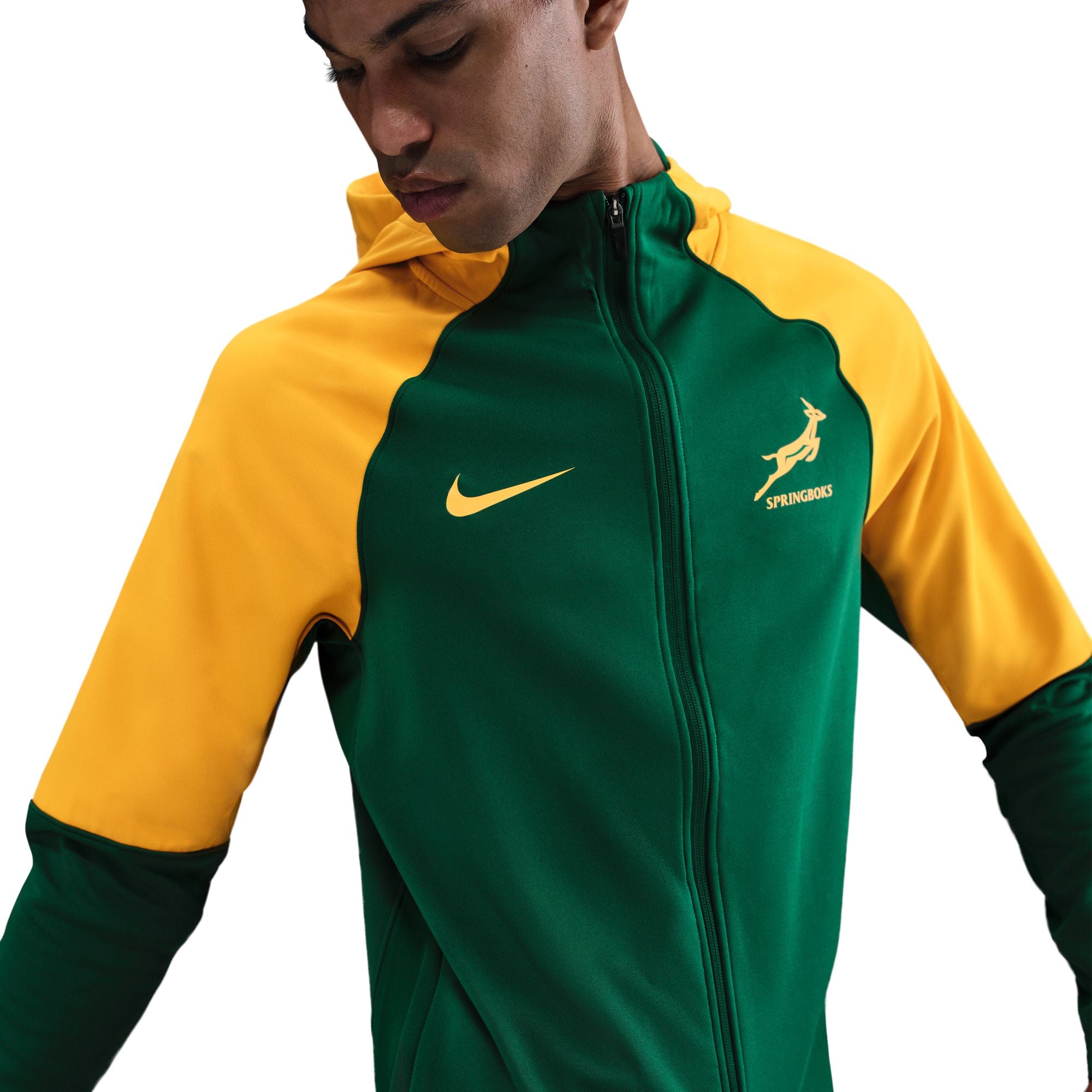 Springboks Nike Mens Training Full Zip Hoodie Gorge Green