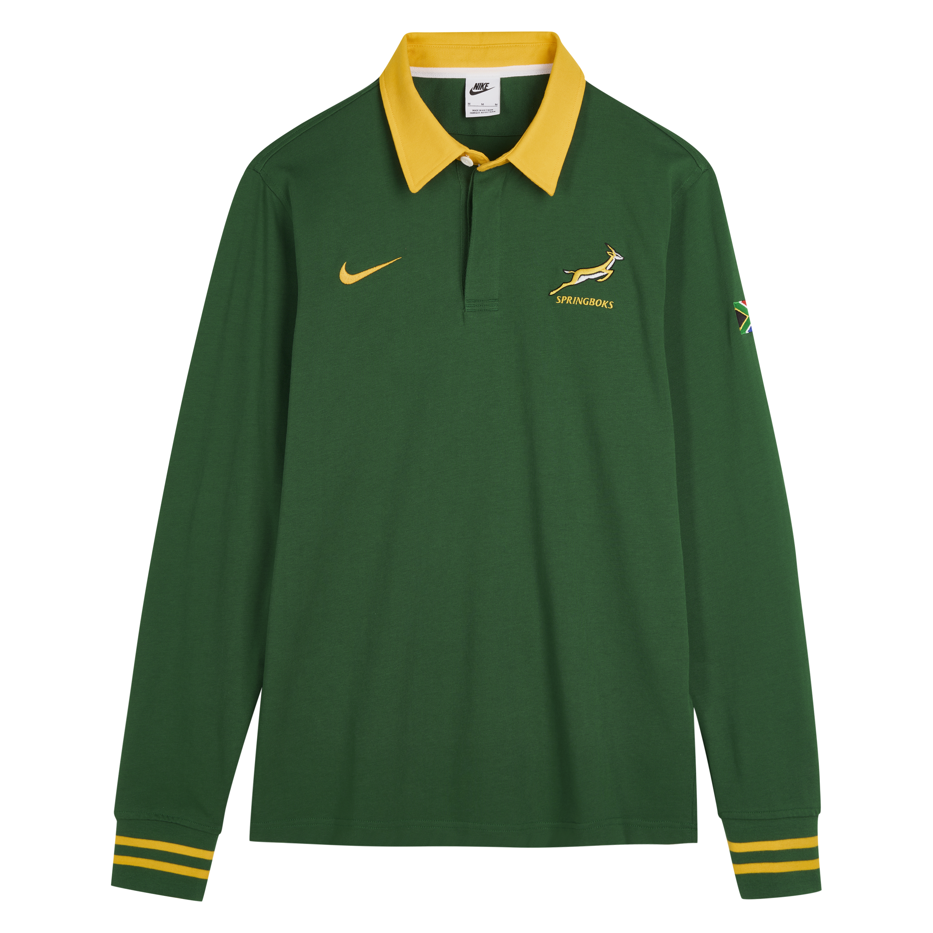 Springboks Nike Mens Long Sleeve Rugby Home Gorge Green