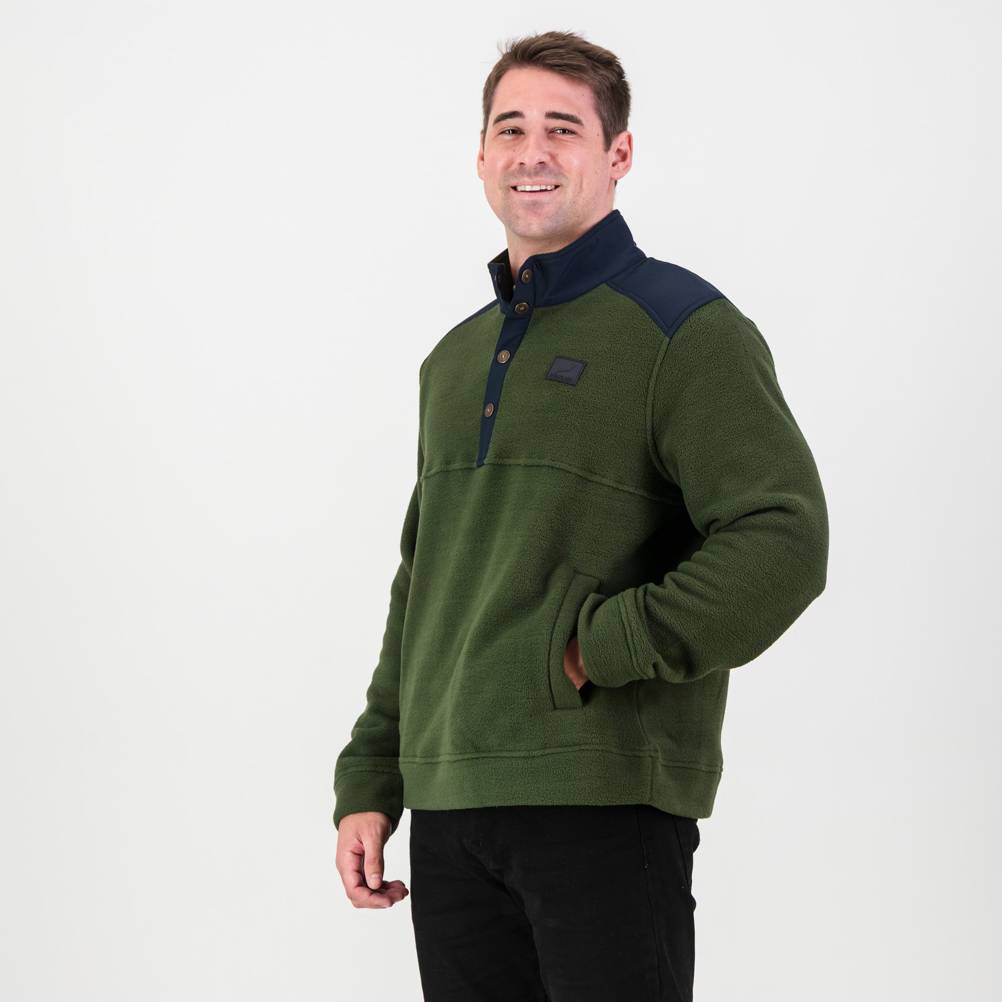 Springboks Fleece Quarter Button Pullover-For Gr