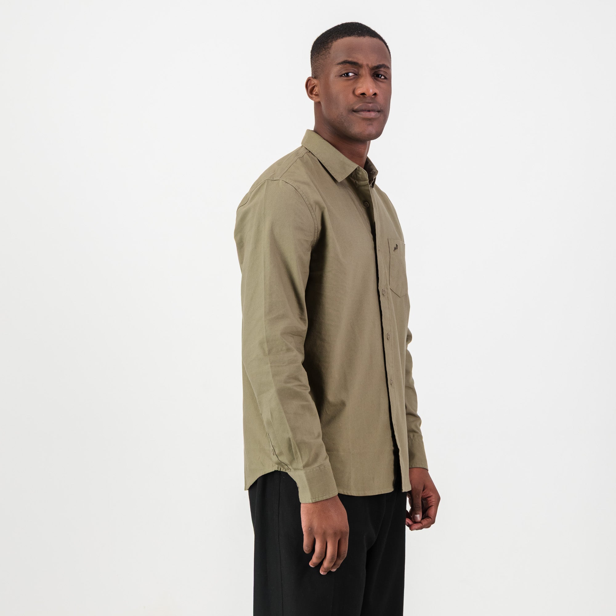 Springboks Tailored LS Oxford Shirt-Taupe