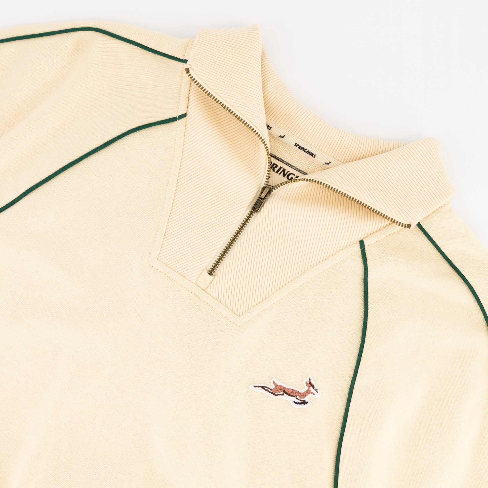 Springboks Ladies Piped Zip Through Sweat-Ivory