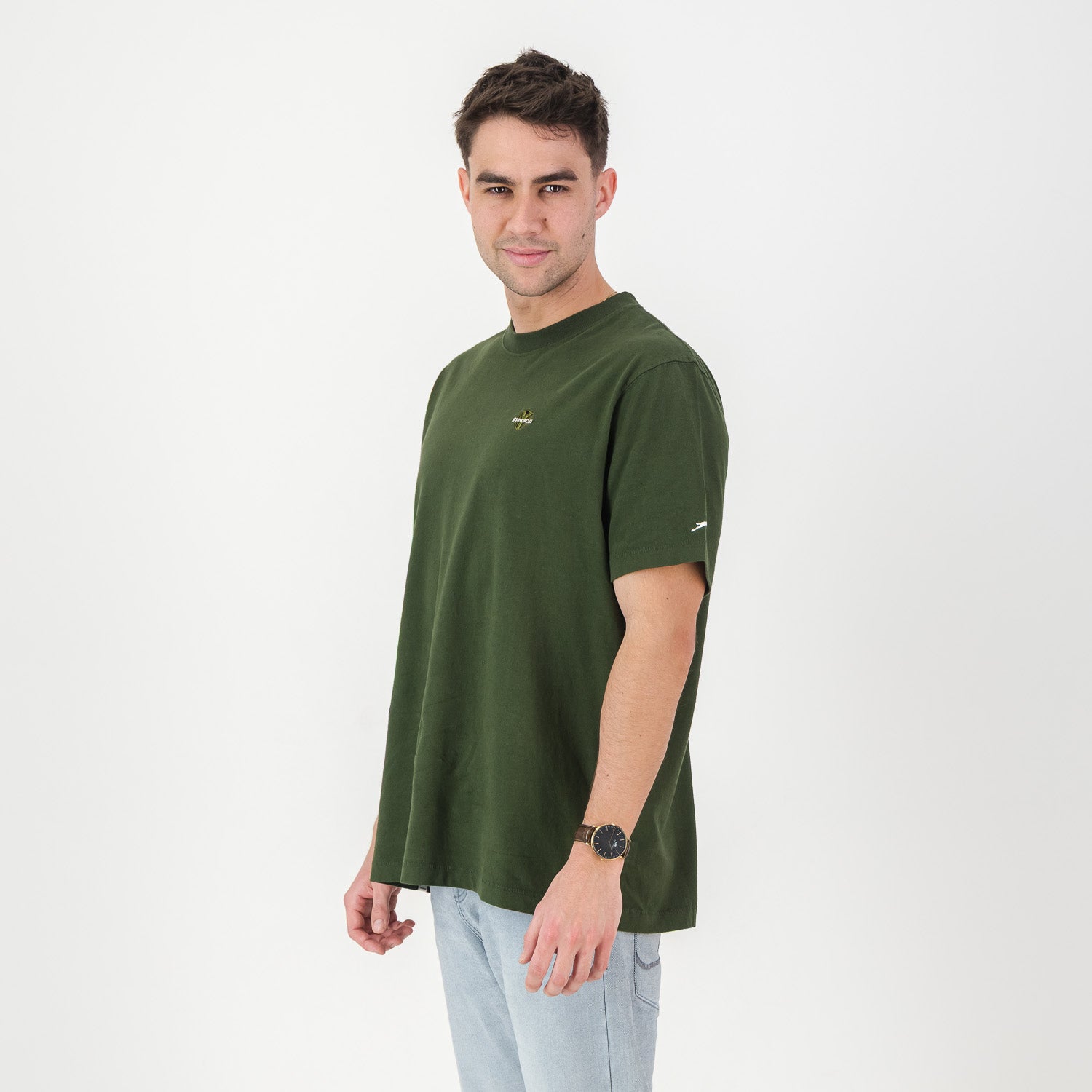 Springboks SML Shield Regular Crew Tee - Military Olive