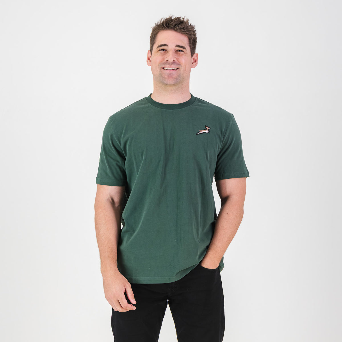 Springboks Embroidered Crew Tee OS Green