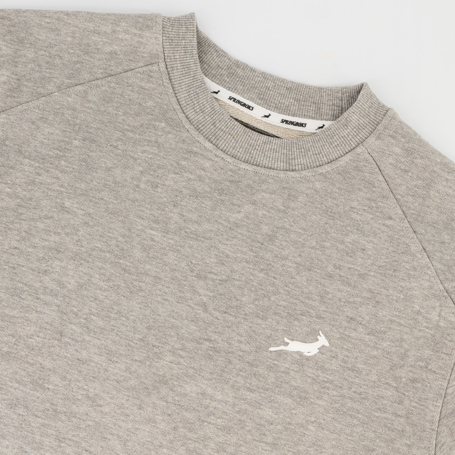 Springboks Crop Crew Sweat - LT Grey Melange