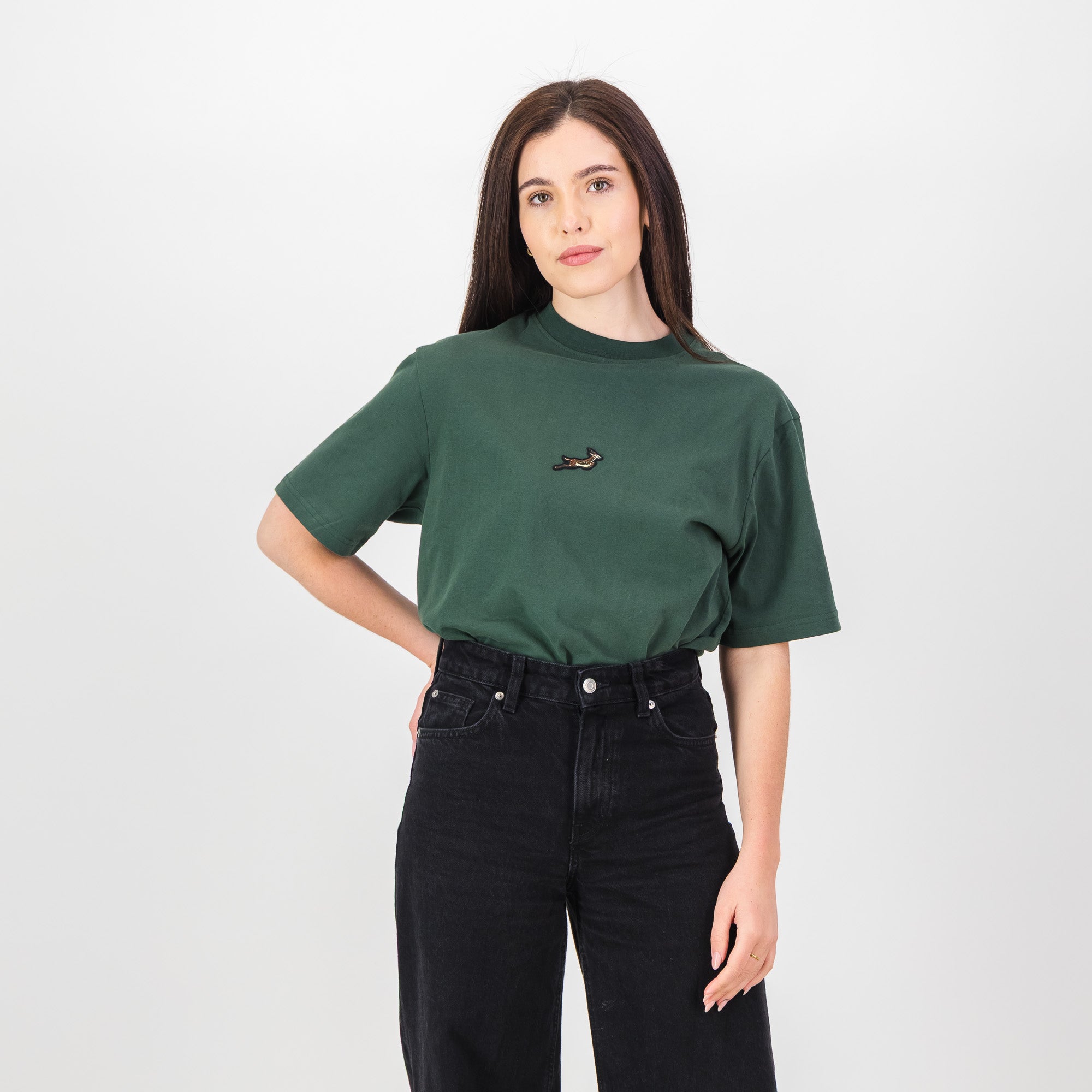 Springboks Pop Badge Boxy Crew Tee - OS Green