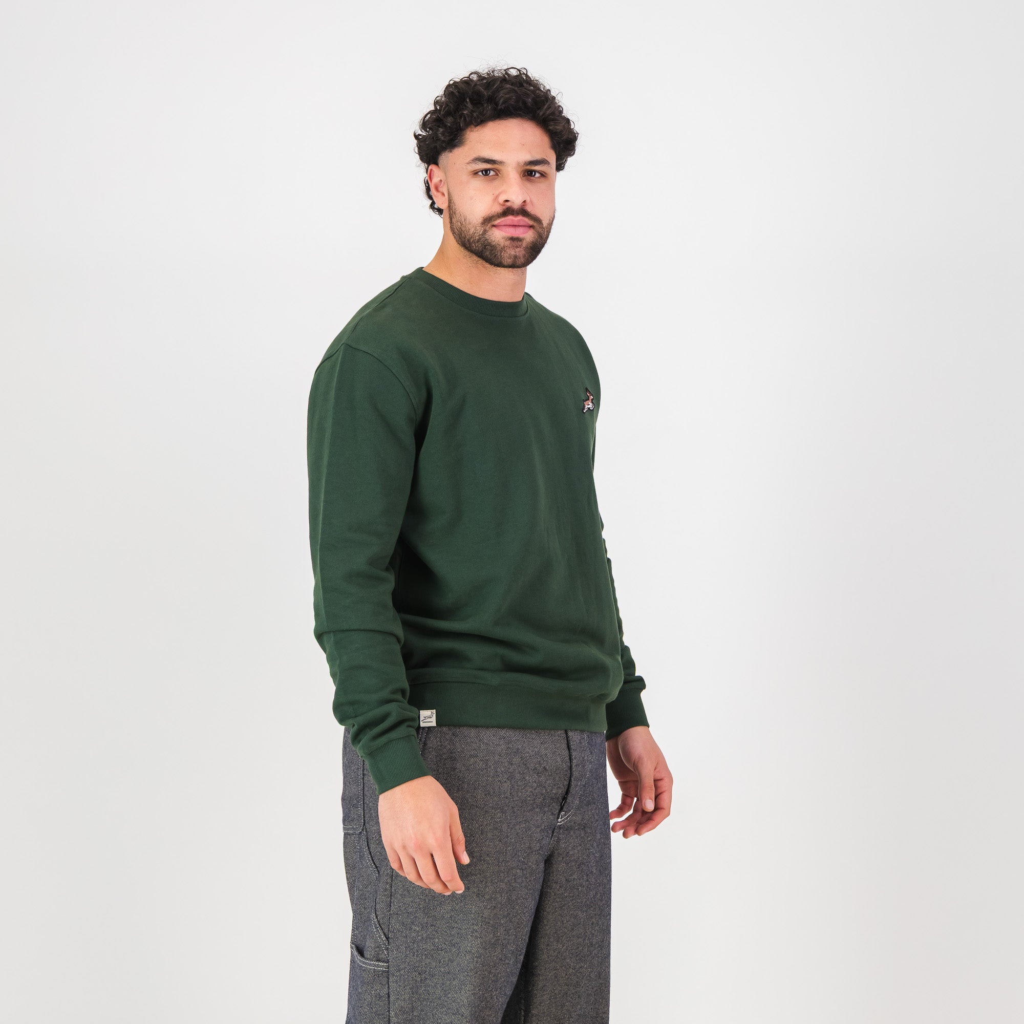 Springboks Nat Badge Crew Neck Sweat-OS Green