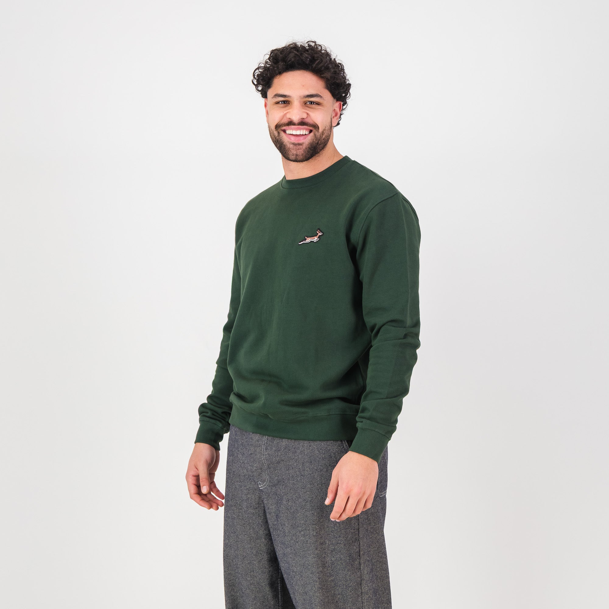 Springboks Nat Badge Crew Neck Sweat-OS Green
