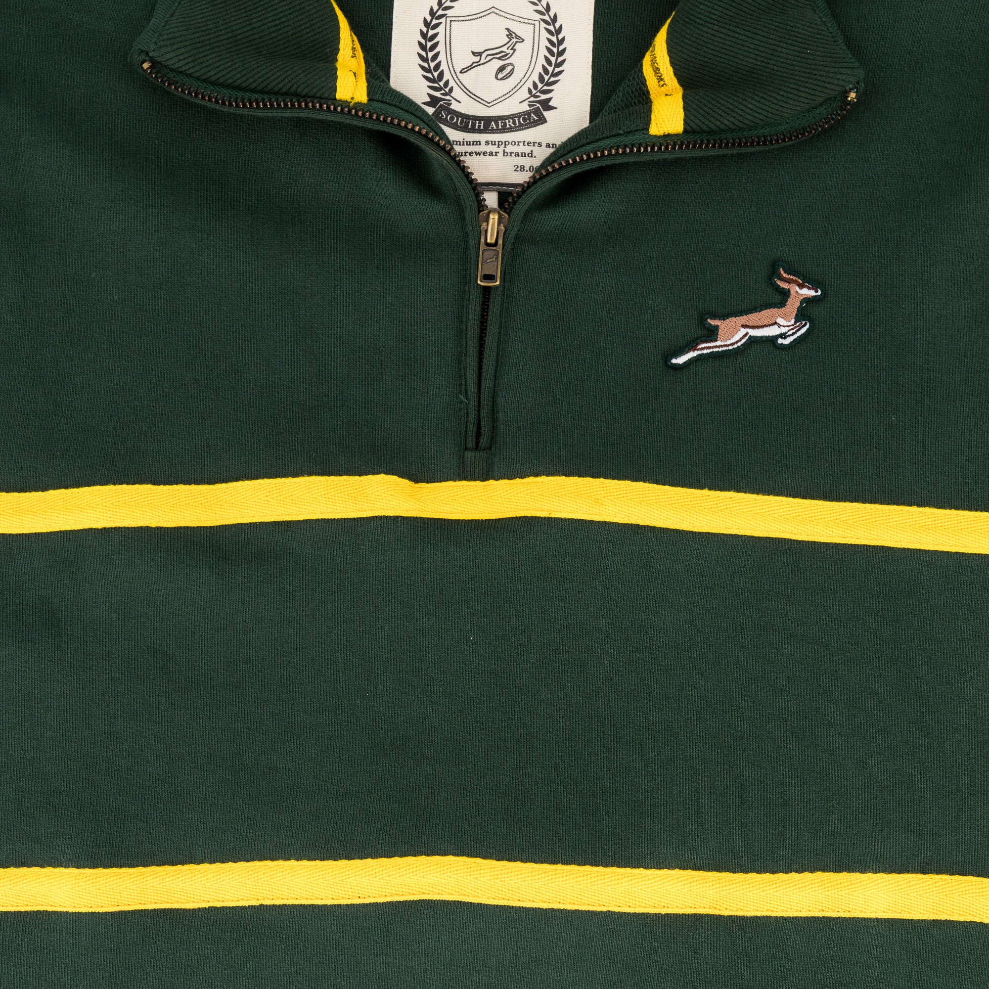 Springboks Twill Hoop Quarter Zip Sweat - OS Green