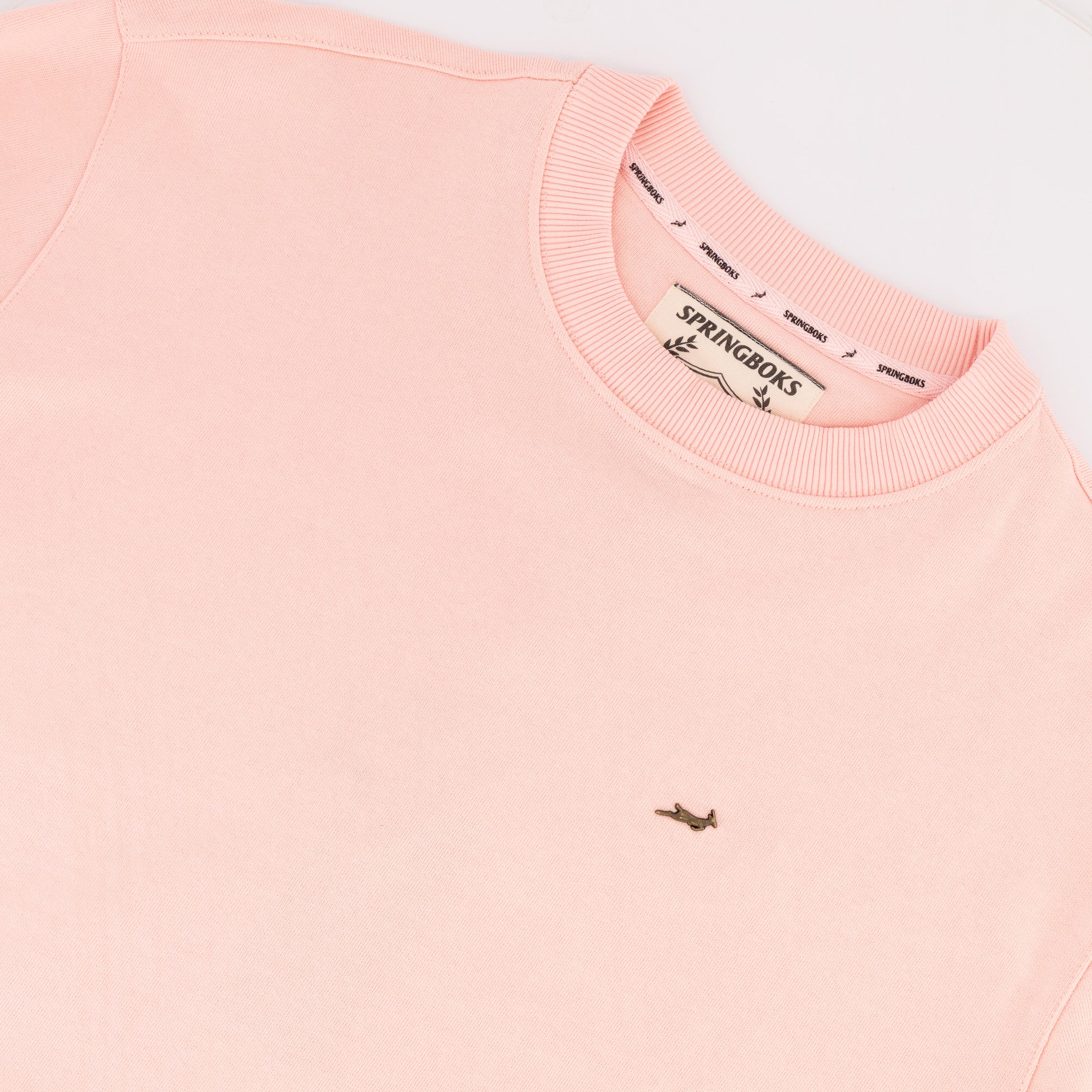 Springboks Metal Rivet Crew Sweat-Rose Quartz