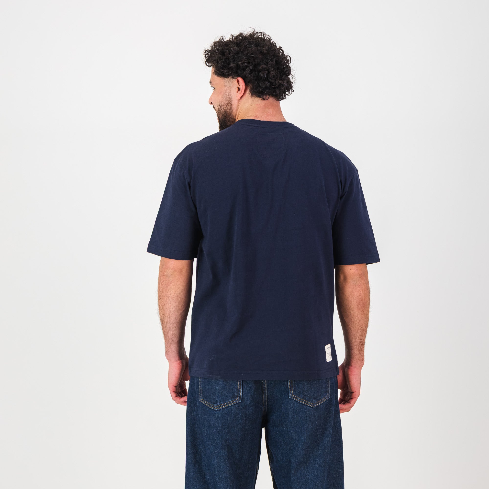Springboks Nat Badge Boxy Crew Tee-Navy