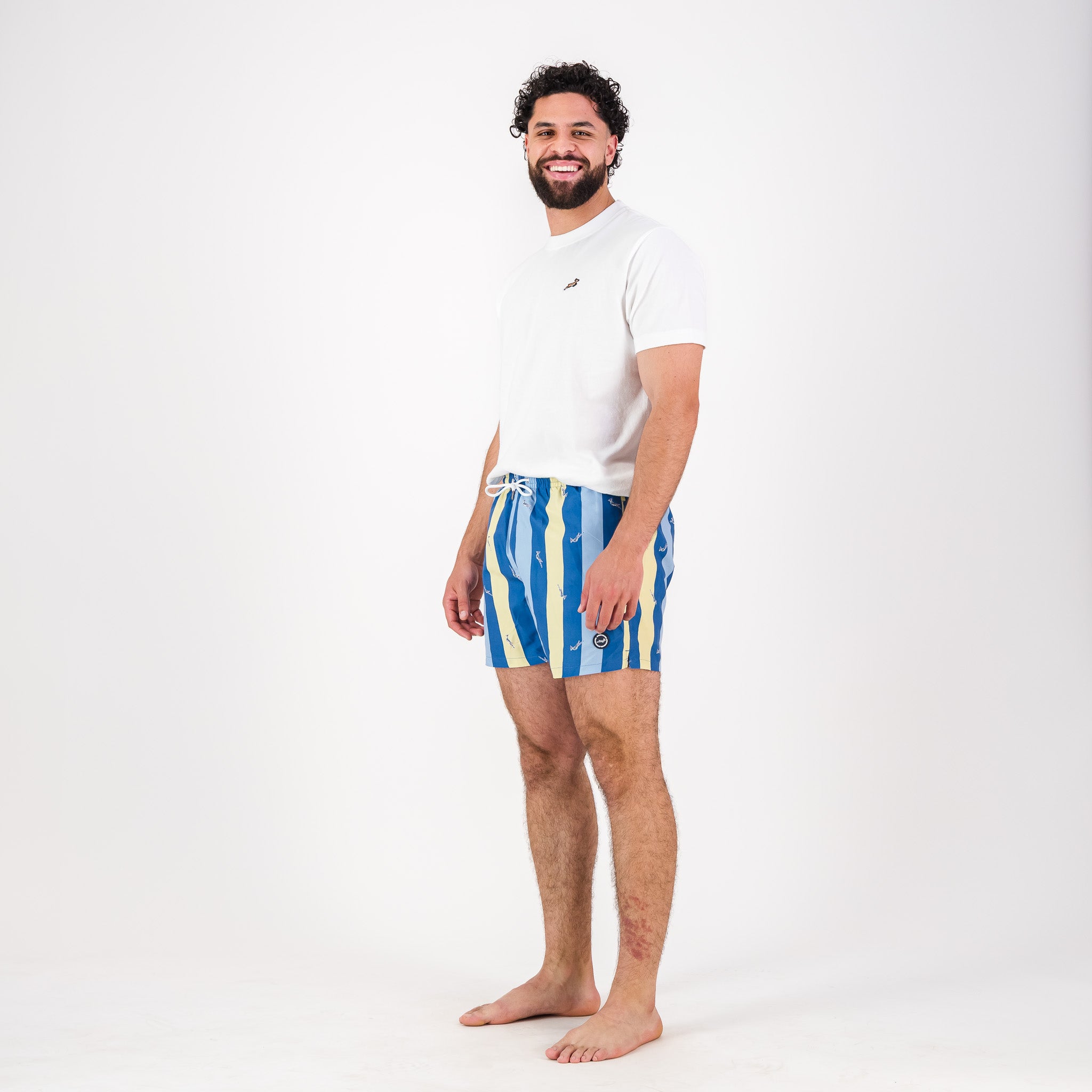 Springboks Candy Stripe SB Print Swim Shorts-Skyway