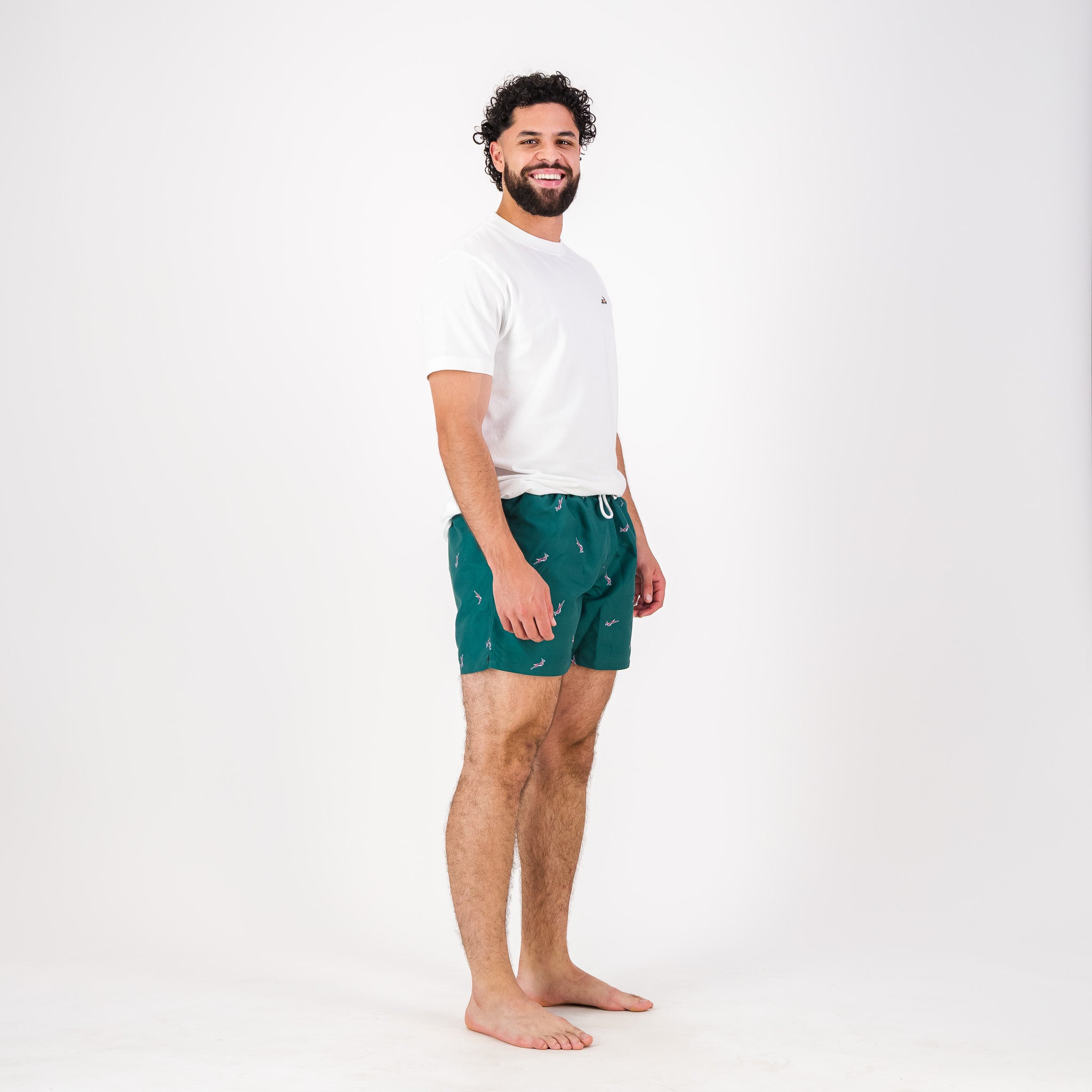 Springboks Summer Pop Print Swim Shorts-Teal