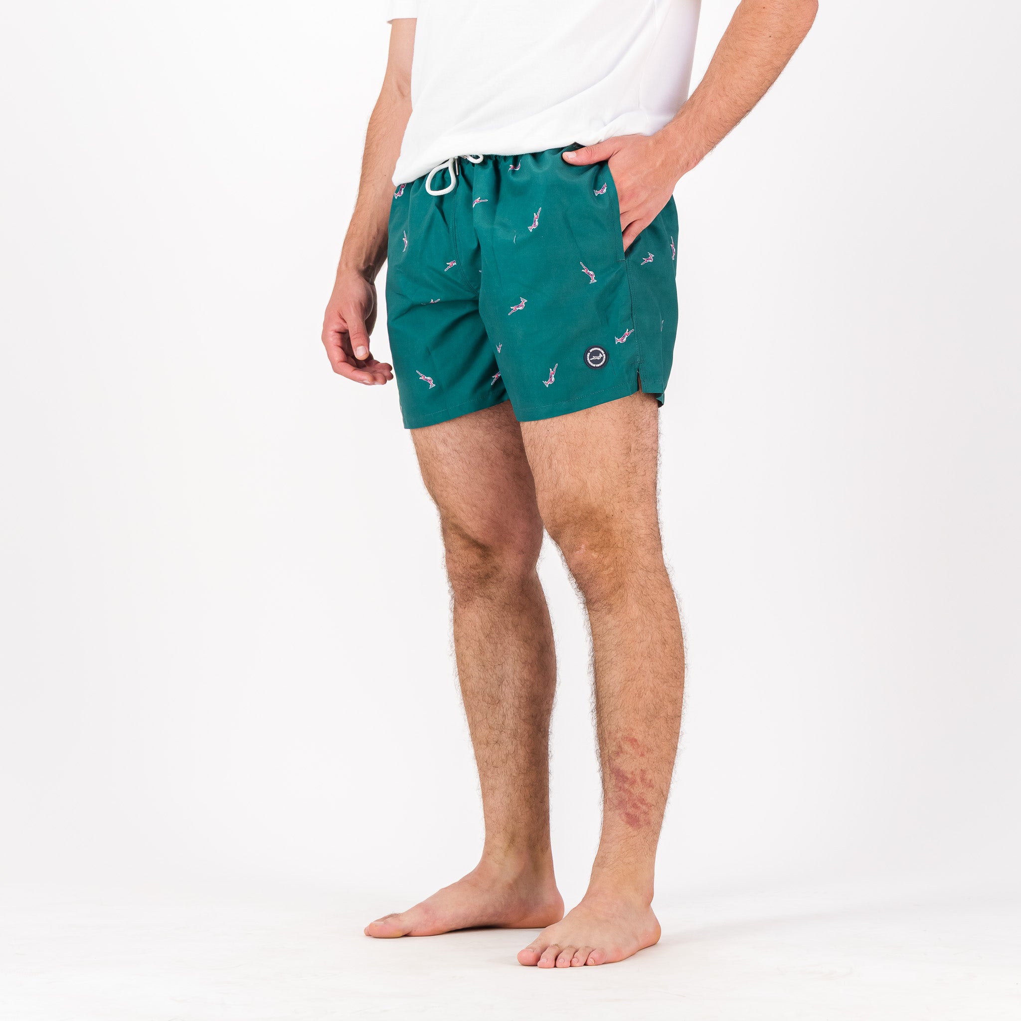 Springboks Summer Pop Print Swim Shorts-Teal