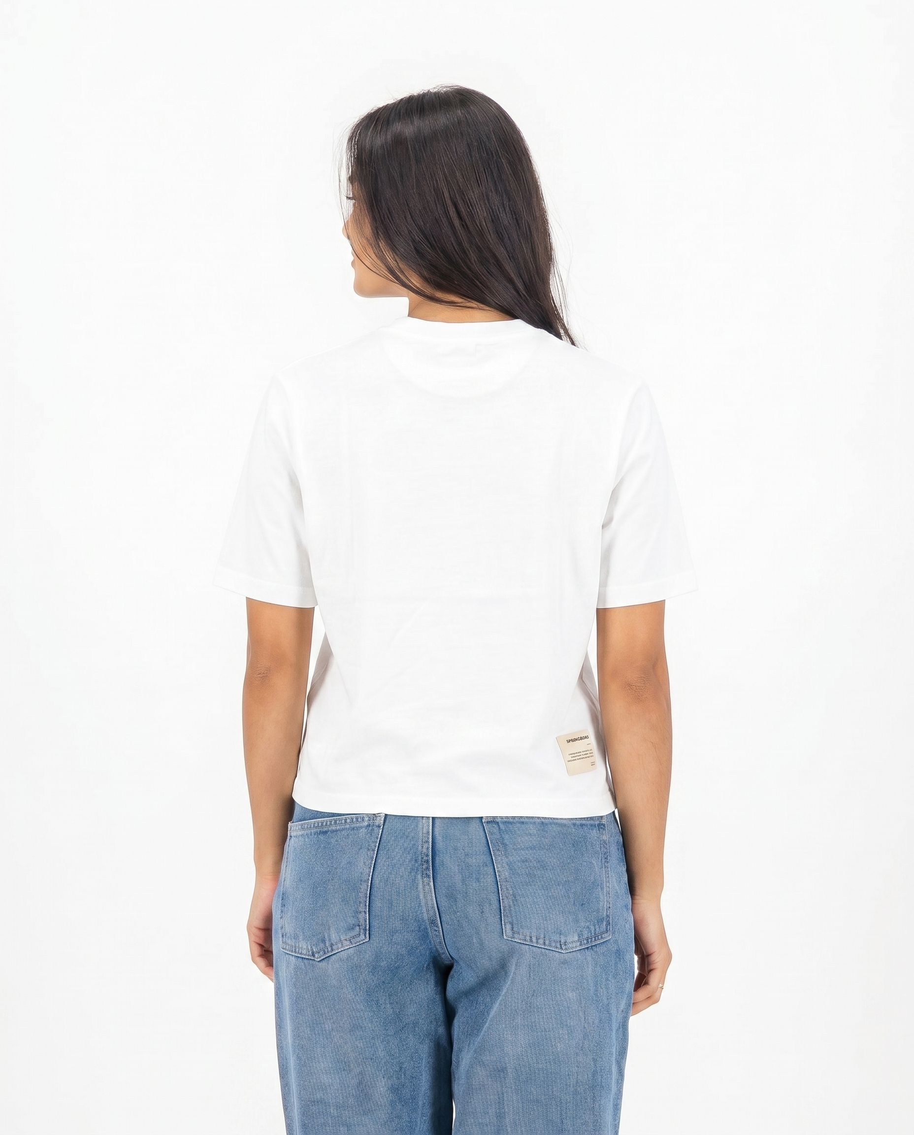 Springboks Ladies Boxy Tee Plain White
