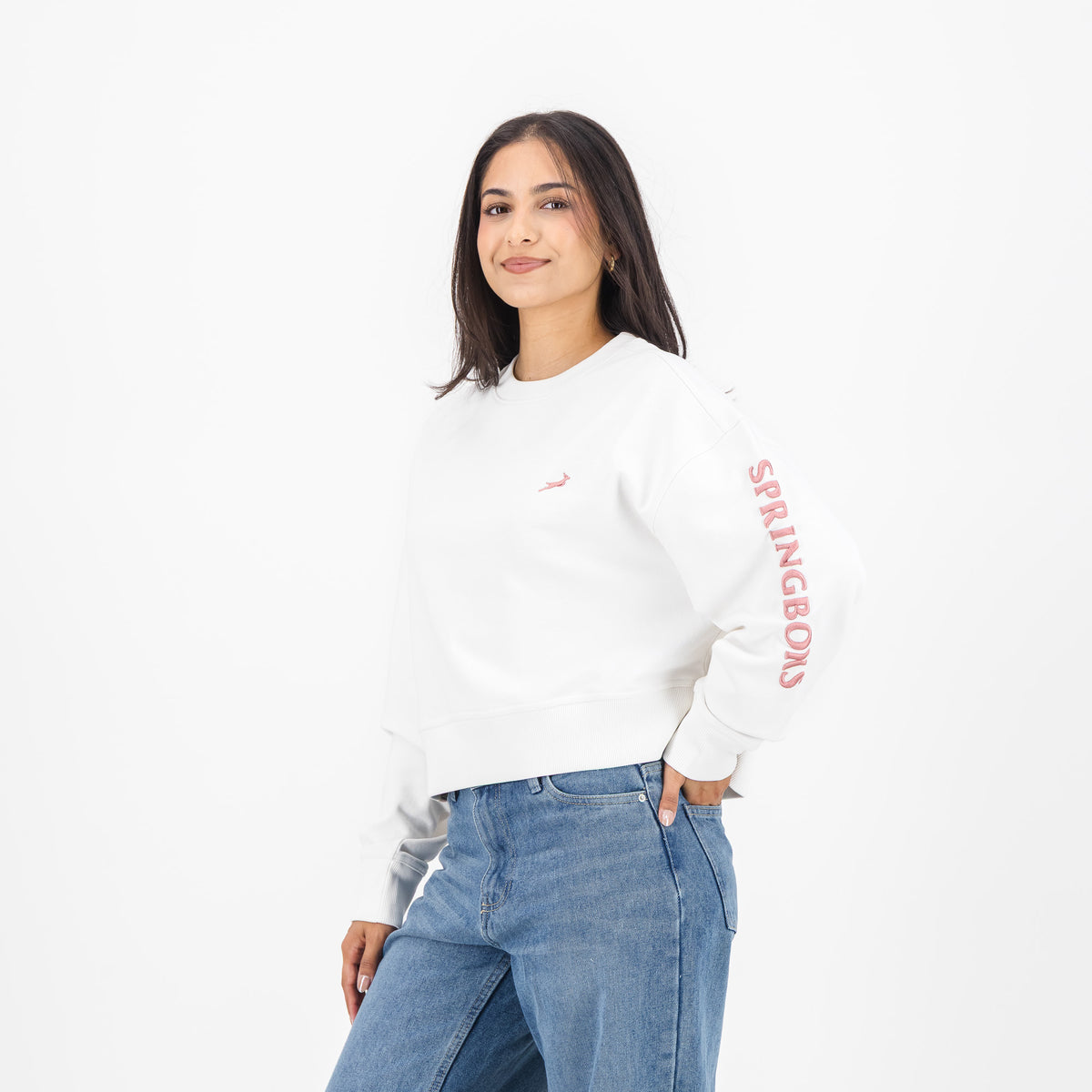 Springboks Ladies Heritage Crew Sweat White
