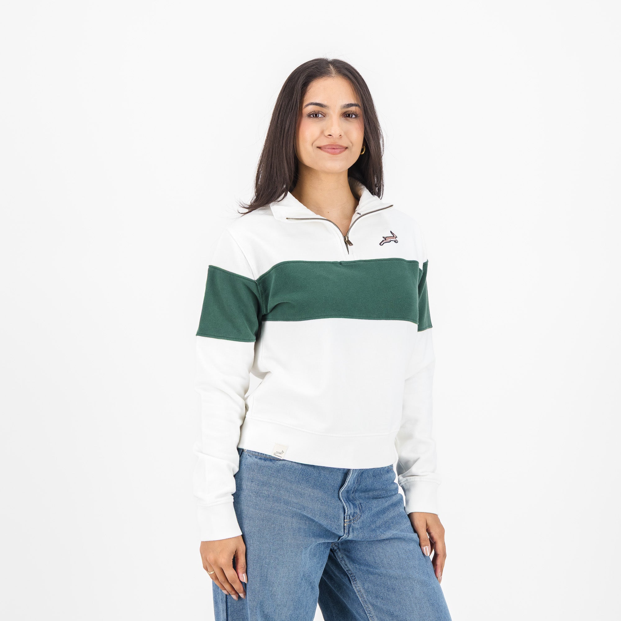 Springboks Ladies Hoop Quarter Zip Sweat - Cloud Dancer