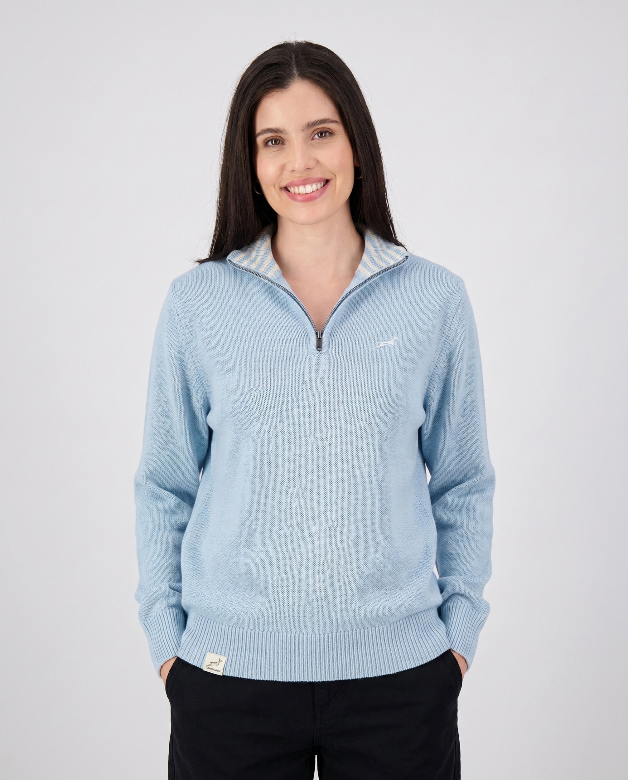 Springboks Premium Quarter Zip Knit-Skyway