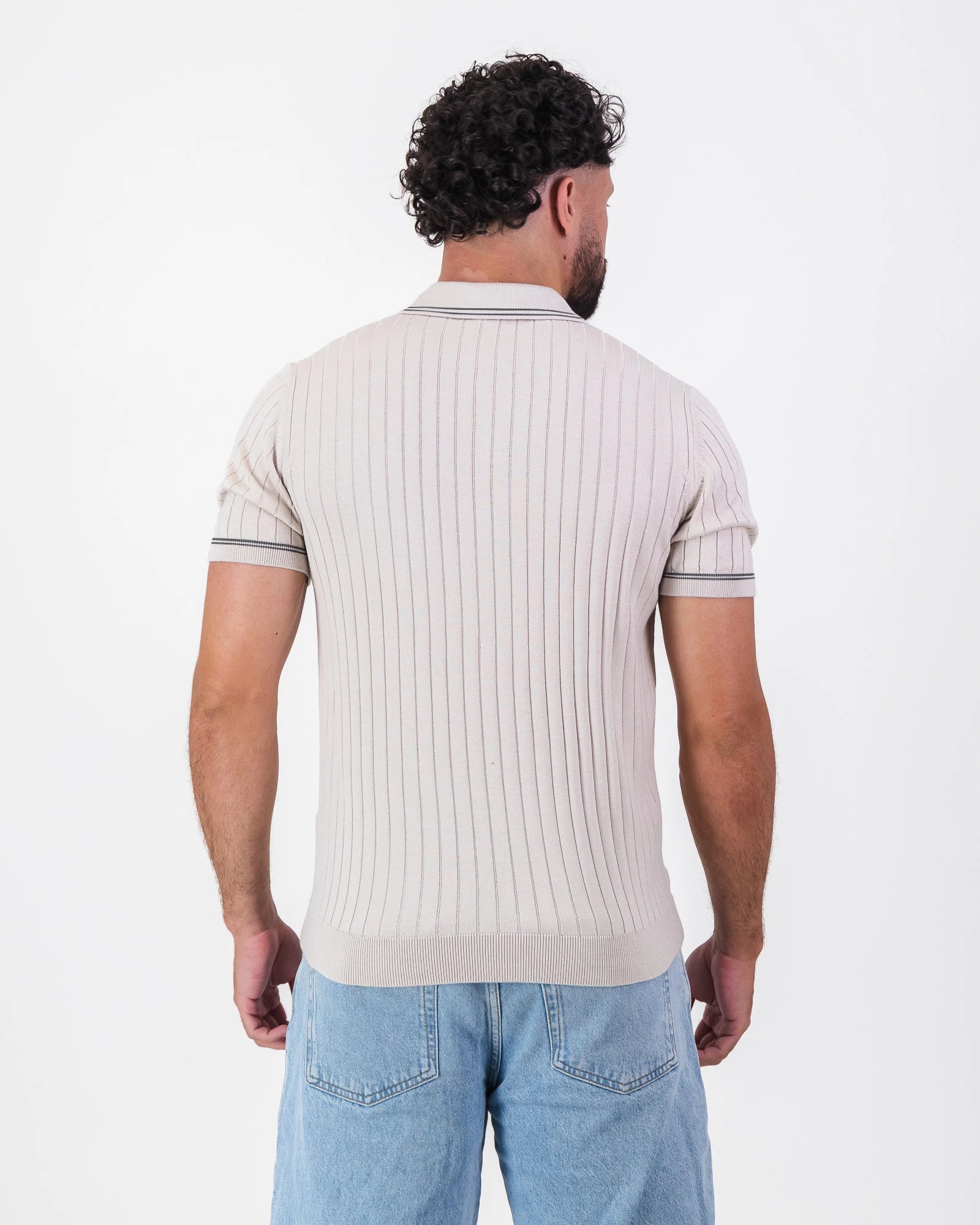 Springboks V Tipped Ribbed Knit SS Polo