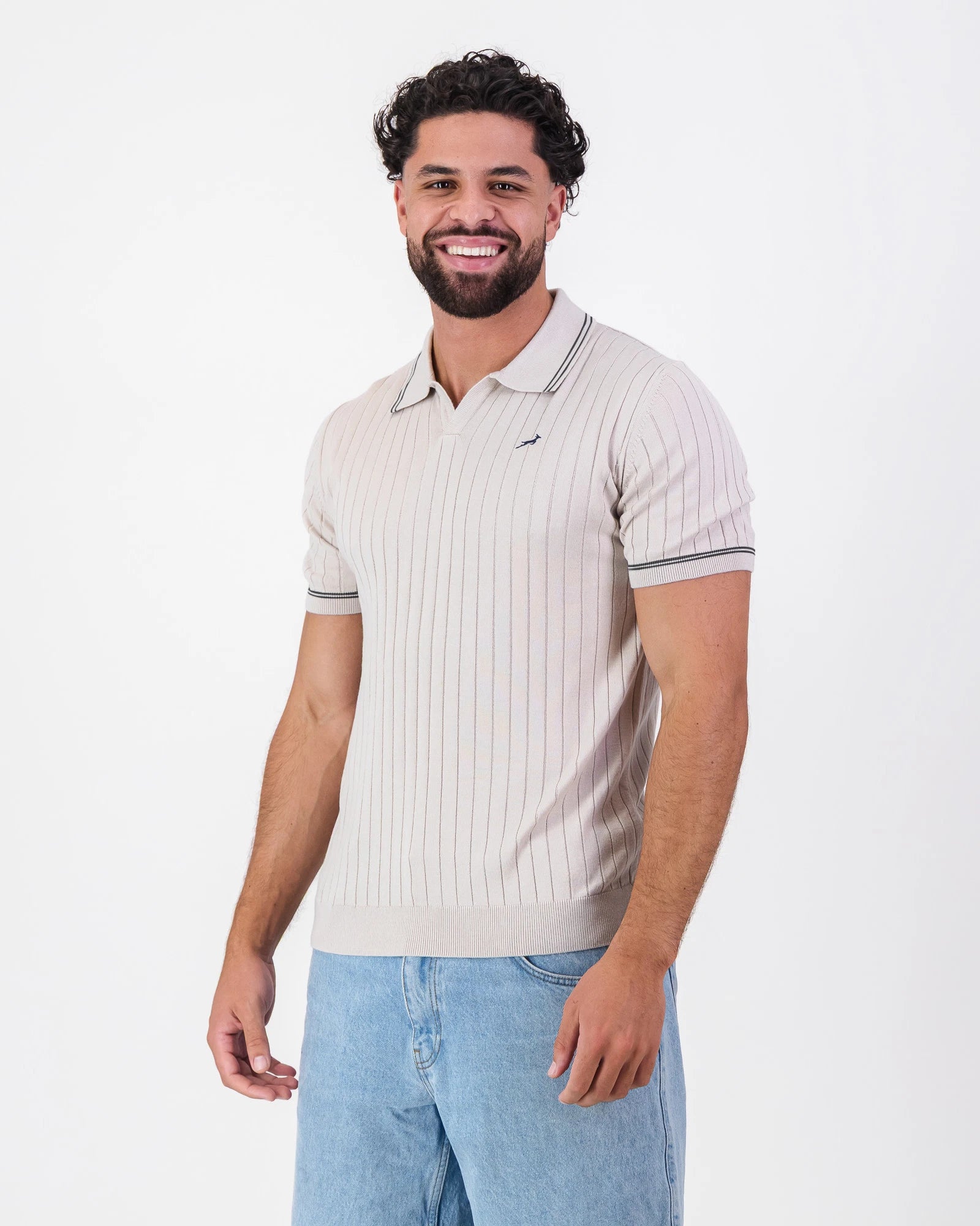 Springboks V Tipped Ribbed Knit SS Polo