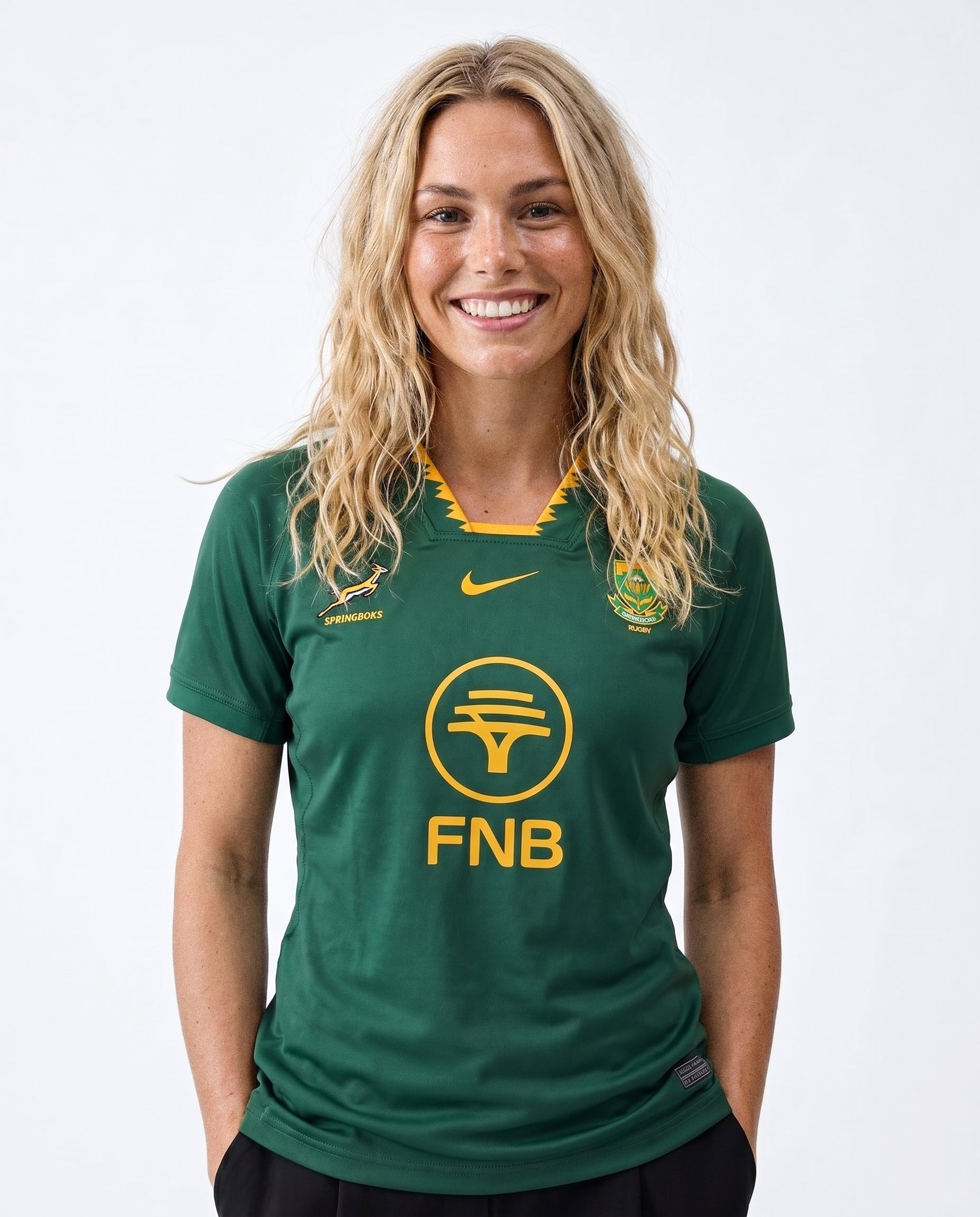 Springboks Nike Womens 25/26 Stadium Home Rugby Replica Top Gorge Green