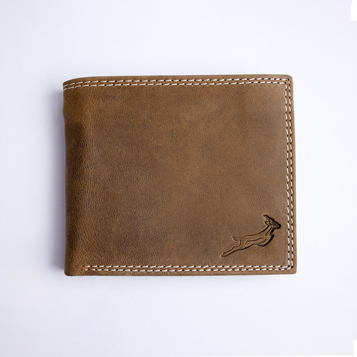 Springboks Double Stitch Fold Over Wallet-Tan