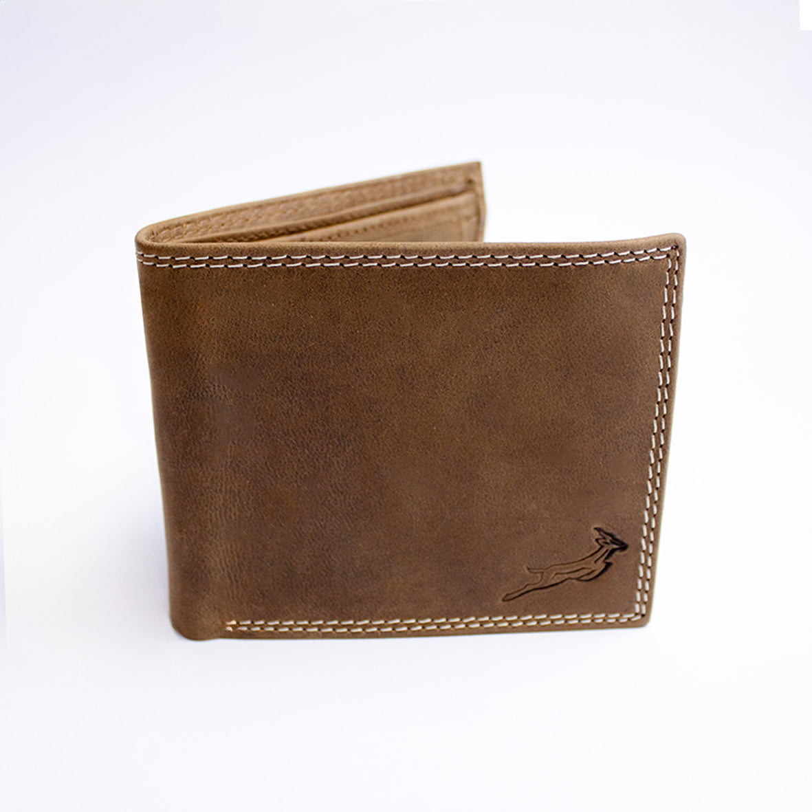 Springboks Double Stitch Fold Over Wallet-Tan