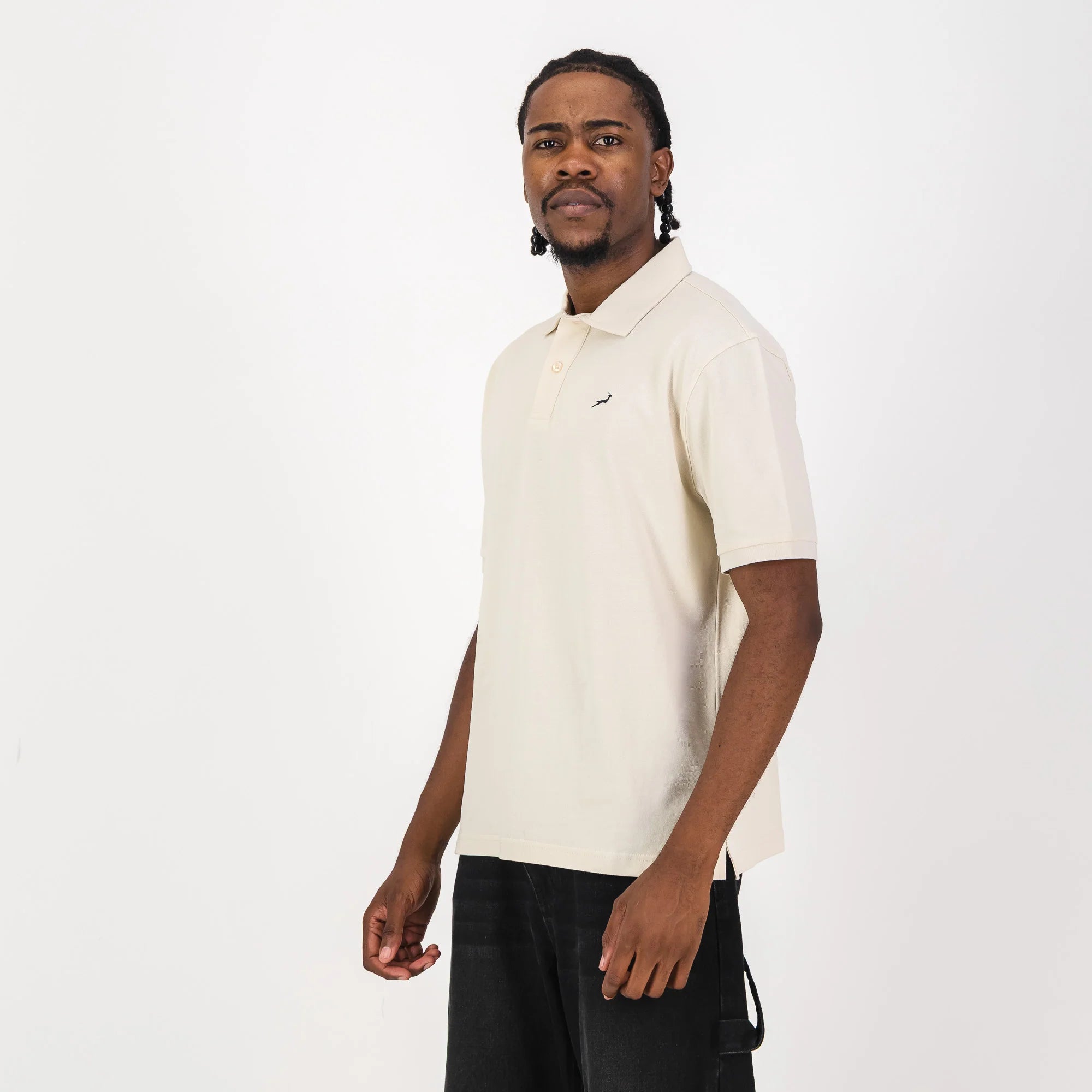 Springboks Contrast Embroidery Polo-Ivory