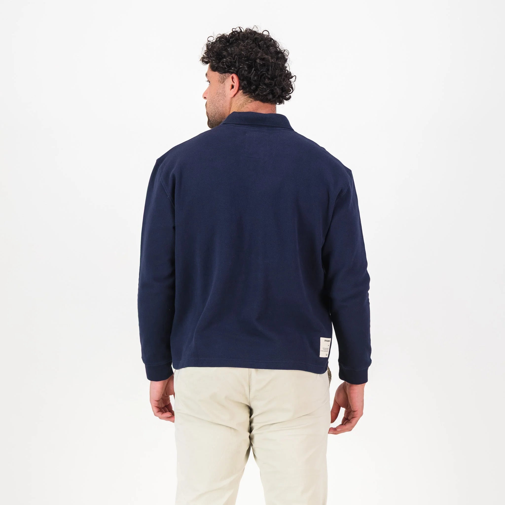 Springboks SML EMB LS Polo-Navy