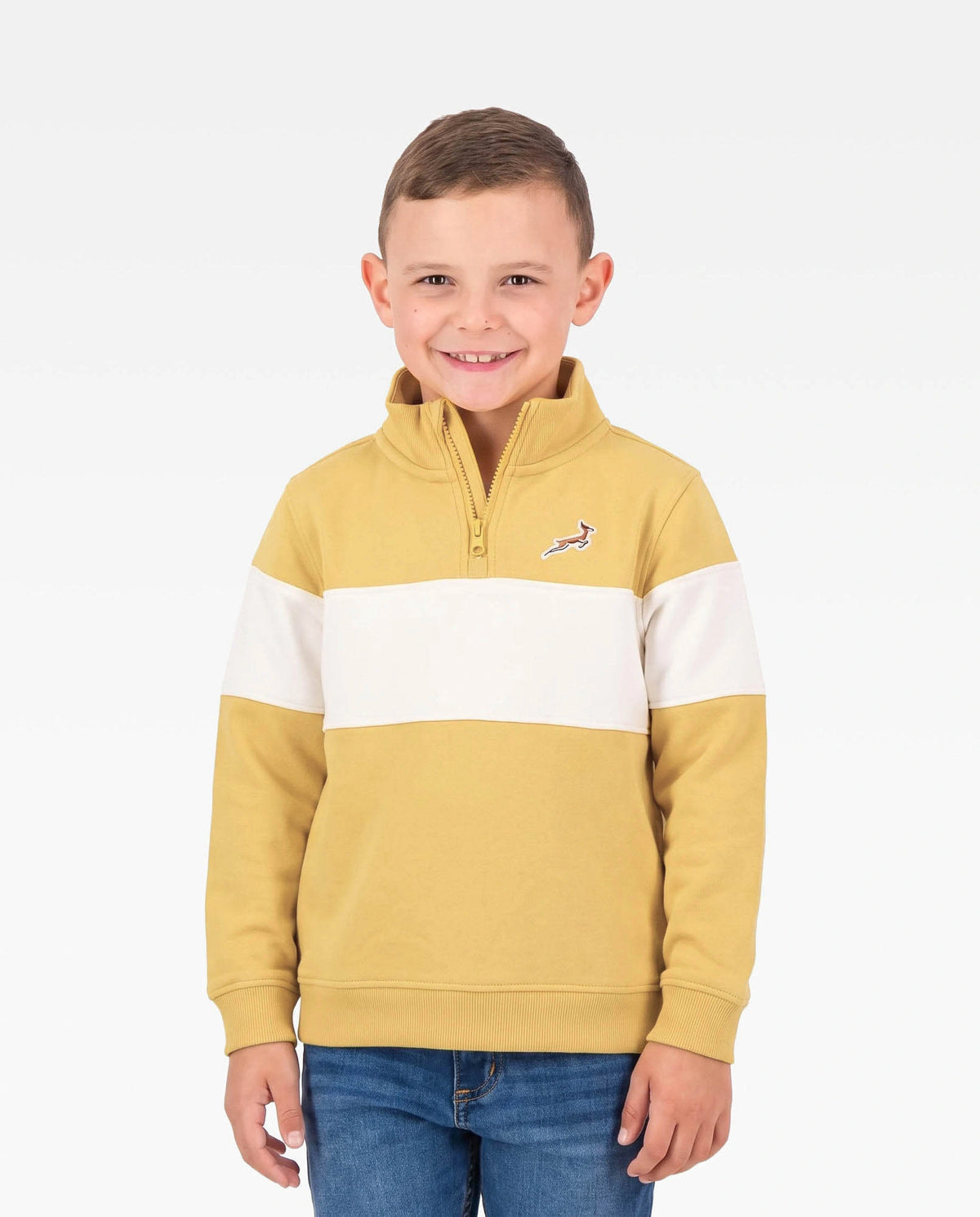 Springboks Kids LS Quarter Zip Sweatshirt-Yellow
