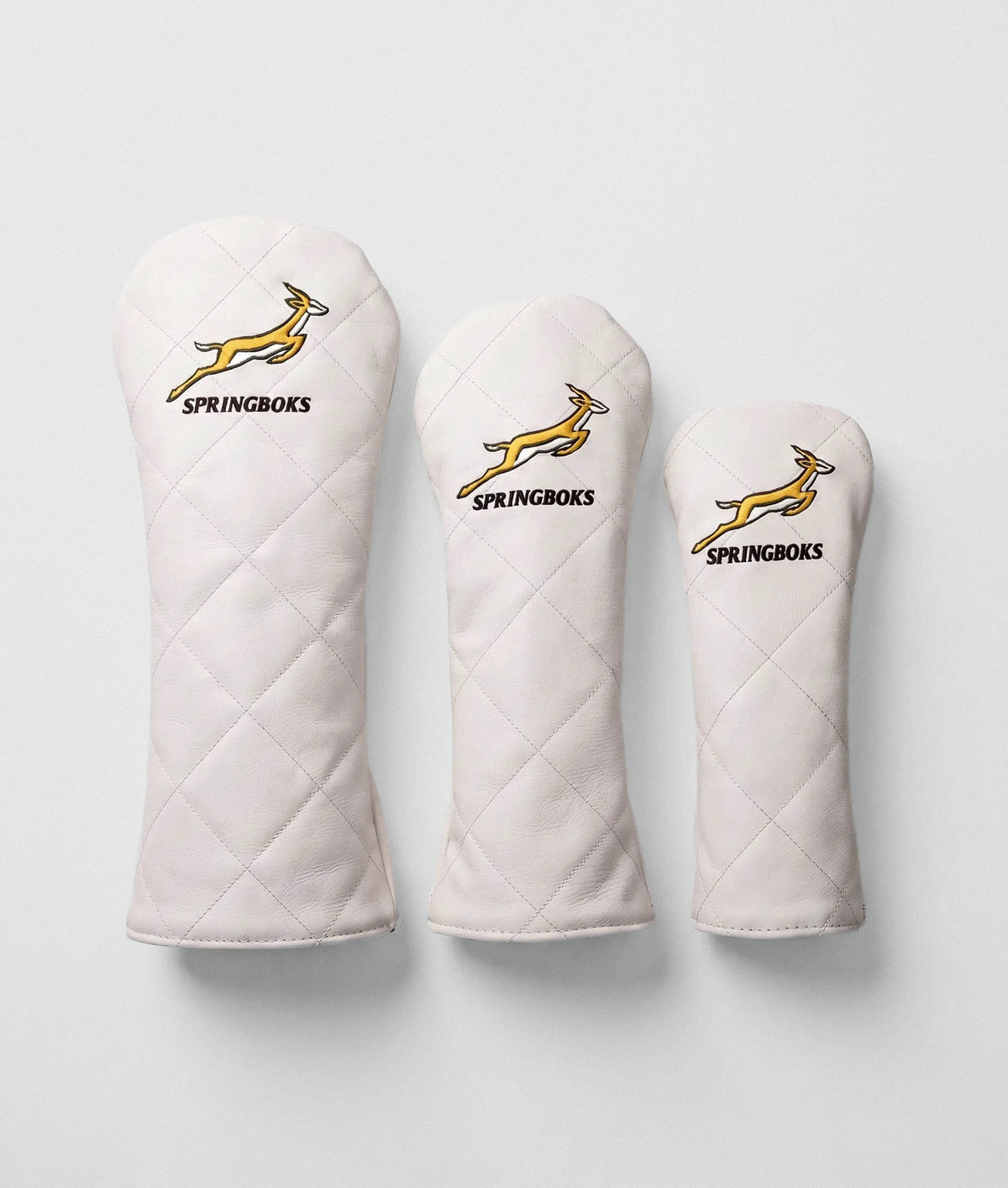 Springboks Leather Golf Cover-White