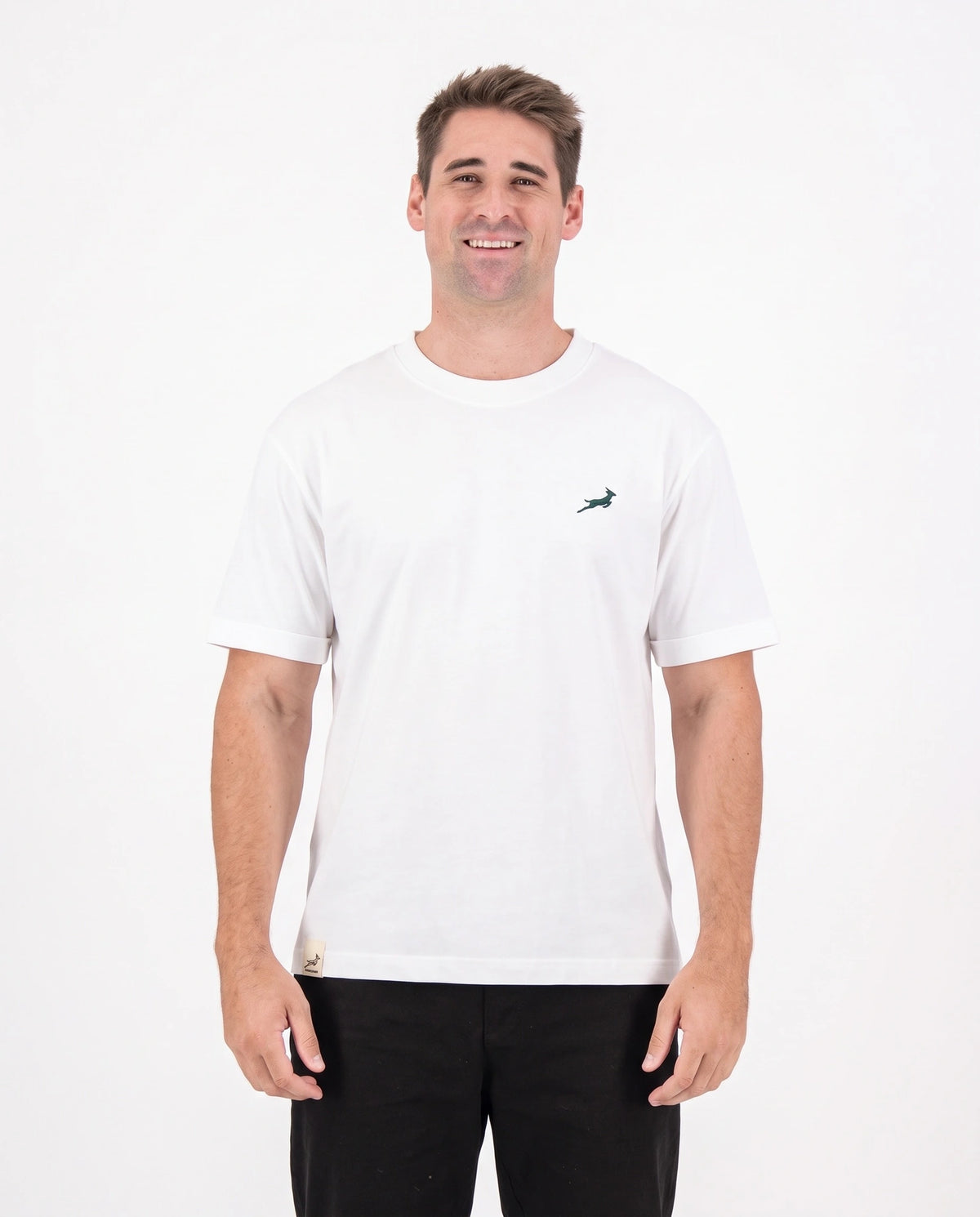 Springboks SML Bok HS Regular Crew Tee - White